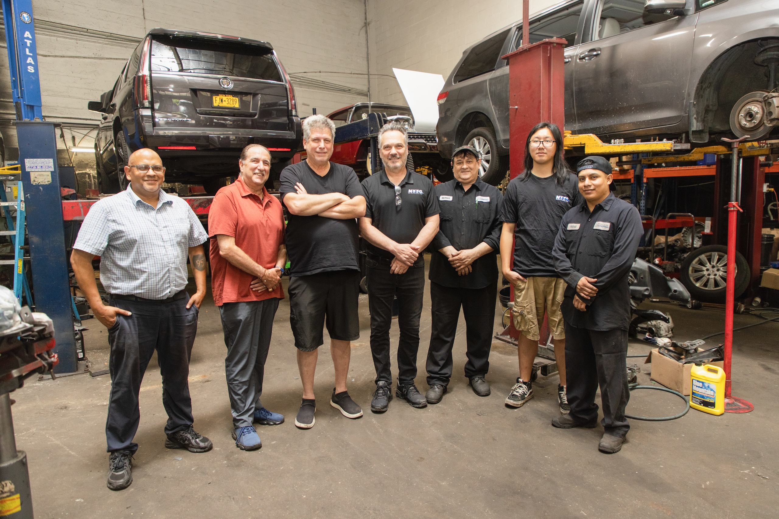 New York Transmission Group team of mechanics in the shop