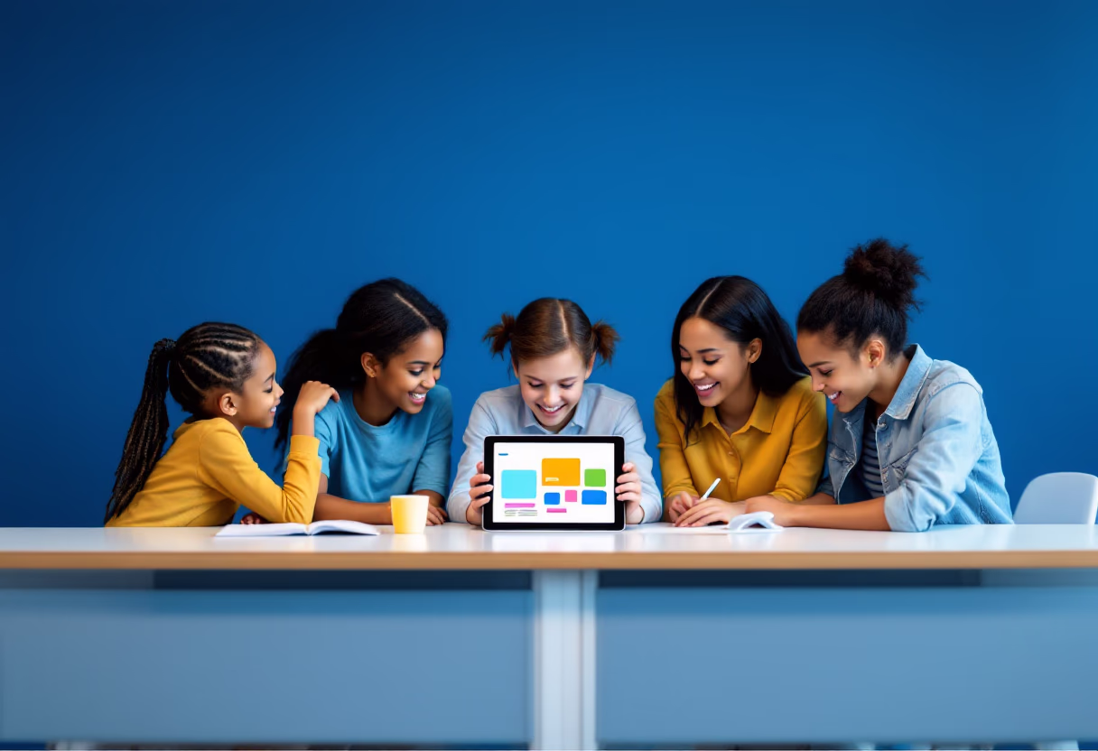 [headshot] image of satisfied student using a laptop