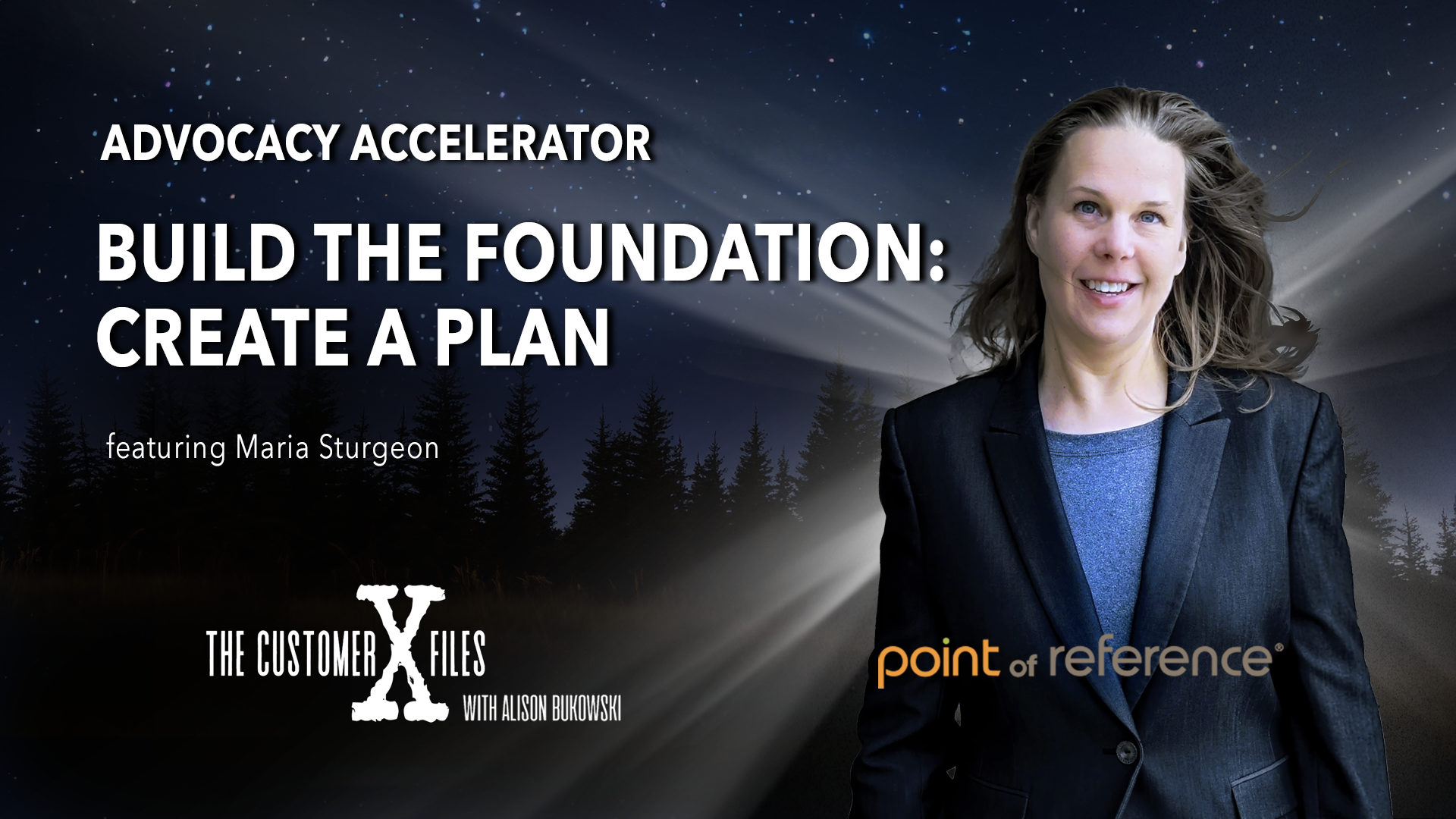 The CustomerX Files podcast logo with title, Build the Foundation: Create a Plan with Maria Sturgeon.