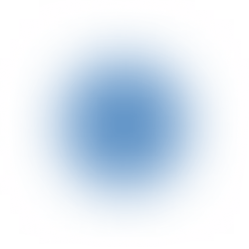 Soft blue circular blur with a glowing gradient effect on a transparent background.