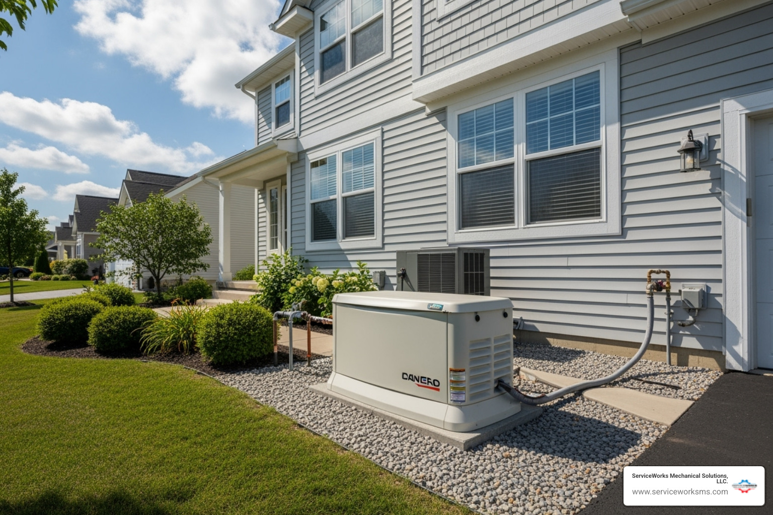 whole-house generator installed next to a home - electrician myrtle beach sc