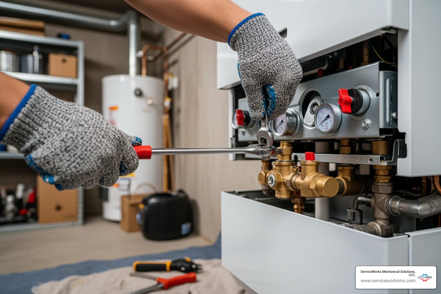 Infographic explaining the basic function of a home boiler system, showing heat generation, water circulation, and distribution to radiators, with a small graphic of a comfortable home in Conway, SC - boiler repair best in conway, sc