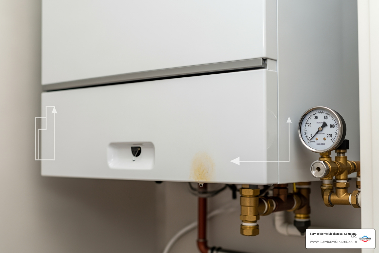 Infographic explaining the top 5 warning signs a boiler needs repair - boiler repair in conway, sc