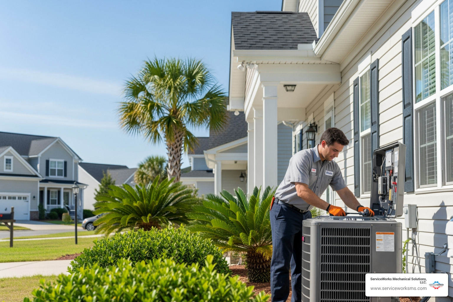 infographic showing a detailed breakdown of how to find affordable heat pump service in Myrtle Beach including steps for comparing companies, questions to ask technicians, the importance of maintenance plans, warning signs that indicate you need service, and long-term cost savings from quality repairs versus cheap fixes - heat pump service affordable in myrtle beach, sc