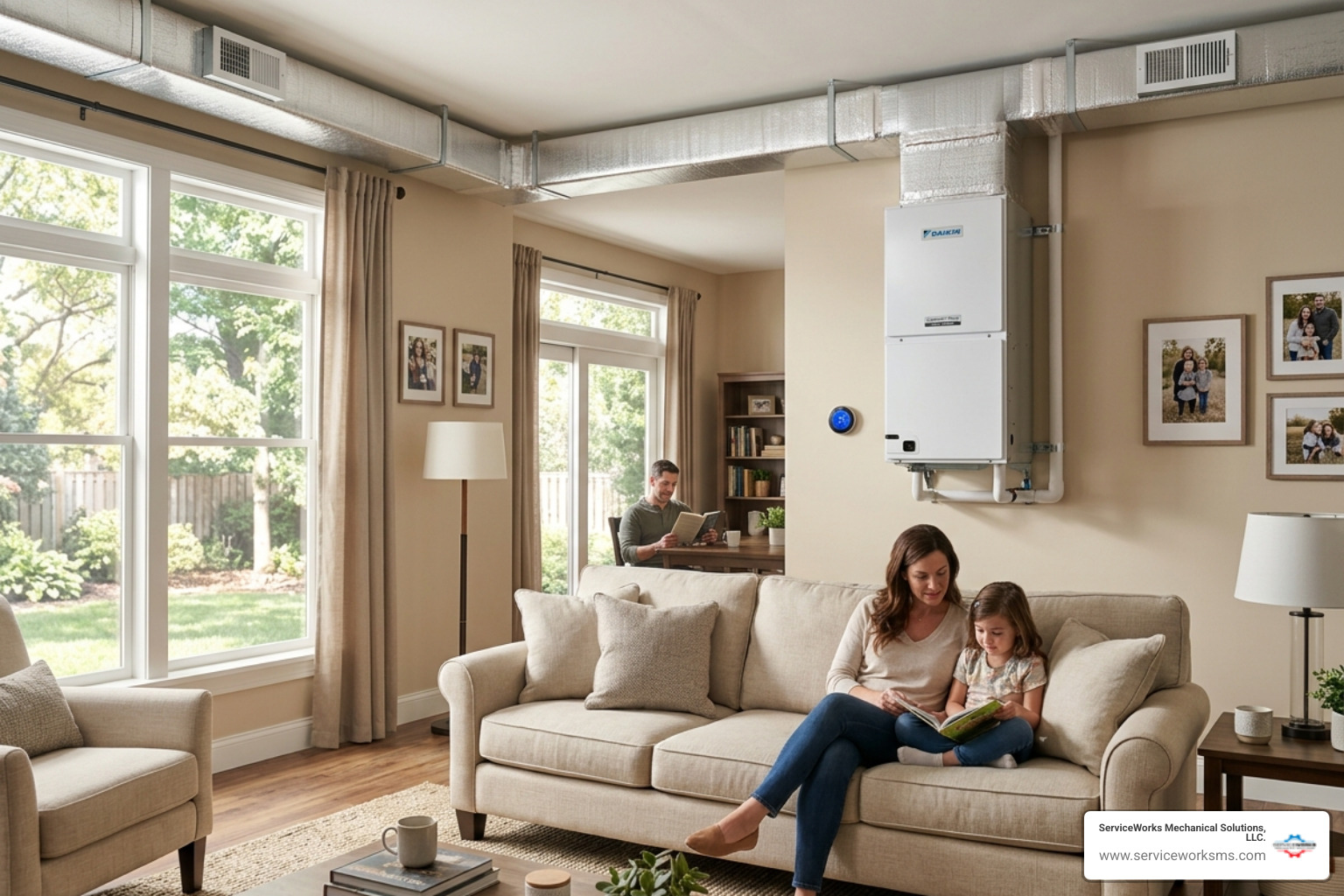 Modern HVAC system in a comfortable home - Return a long list of HVAC companies in Myrtle Beach that provide 24/7 emergency