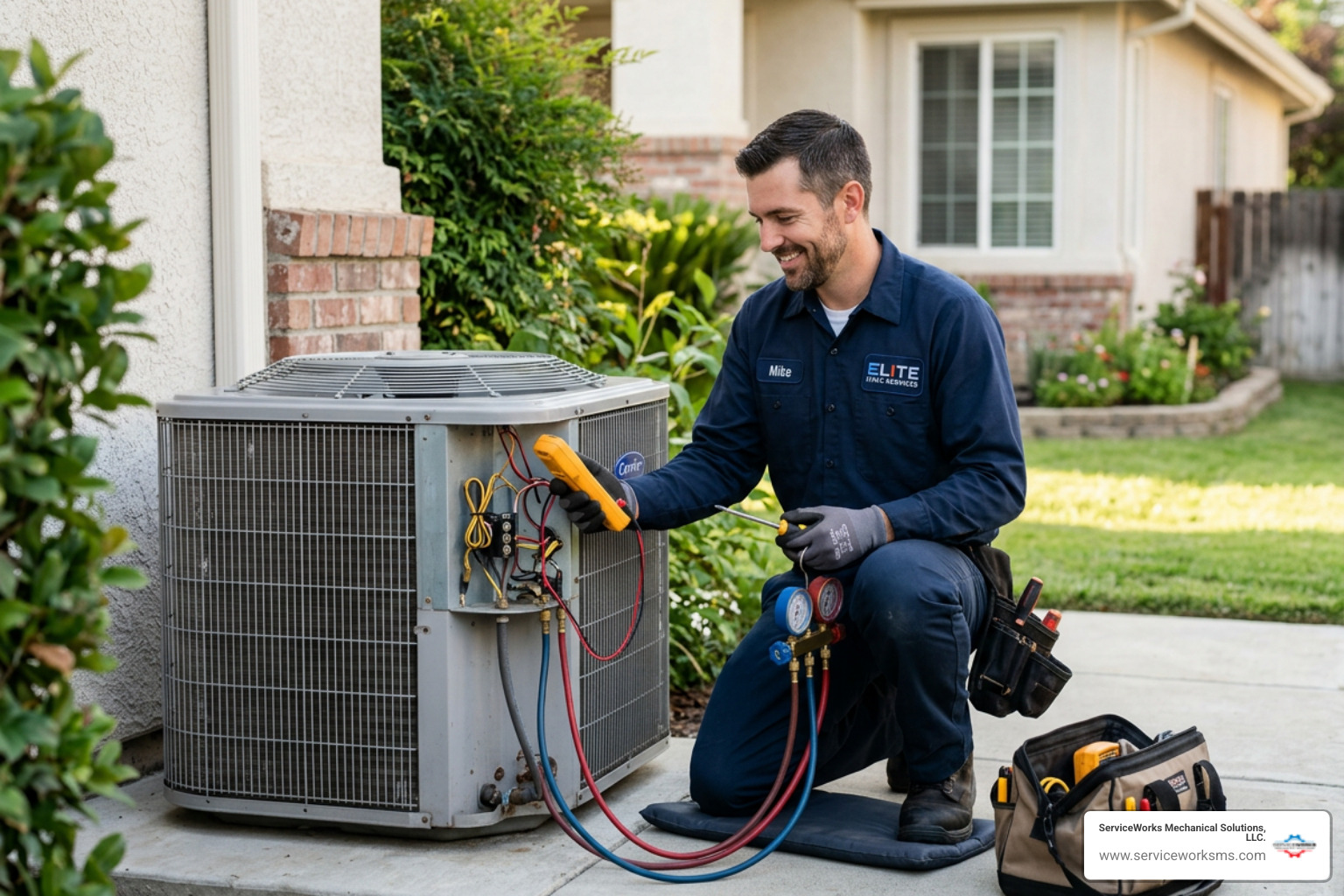 certified HVAC technician inspecting a system - ac installation best in georgetown, sc certified HVAC technician inspecting a system - ac installation best in georgetown, sc