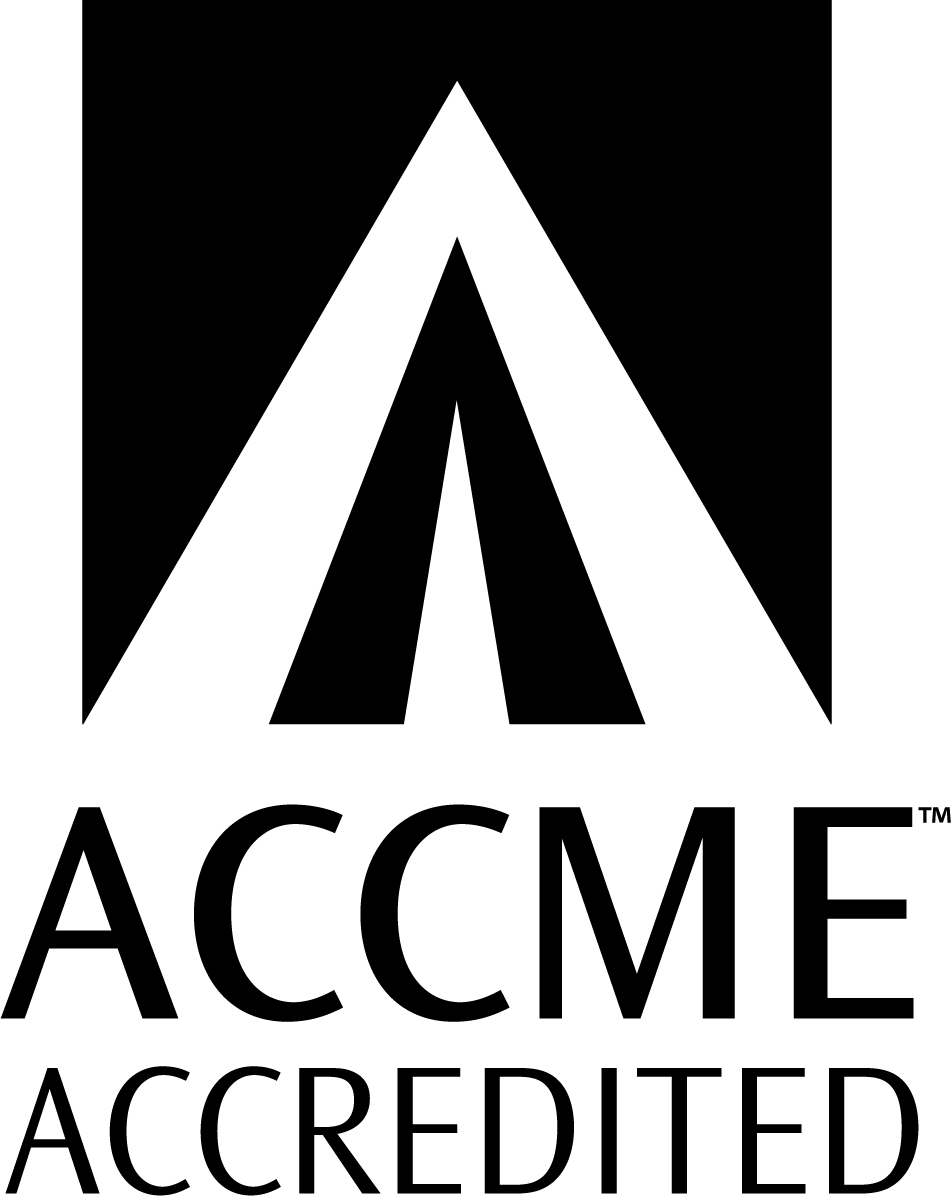 B&W logo of the The Accreditation Council for Continuing Medical Education (ACCME®)