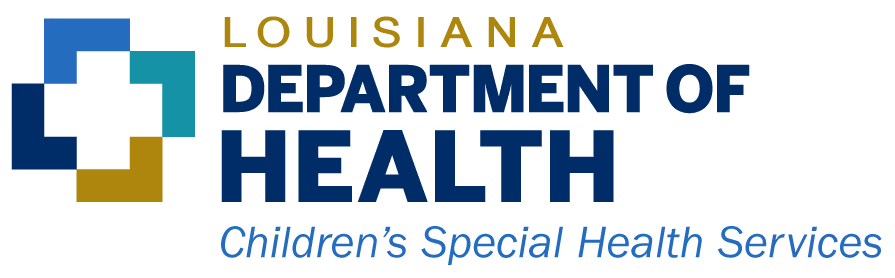 Louisiana Department of Health Children's Special Health Services logo.