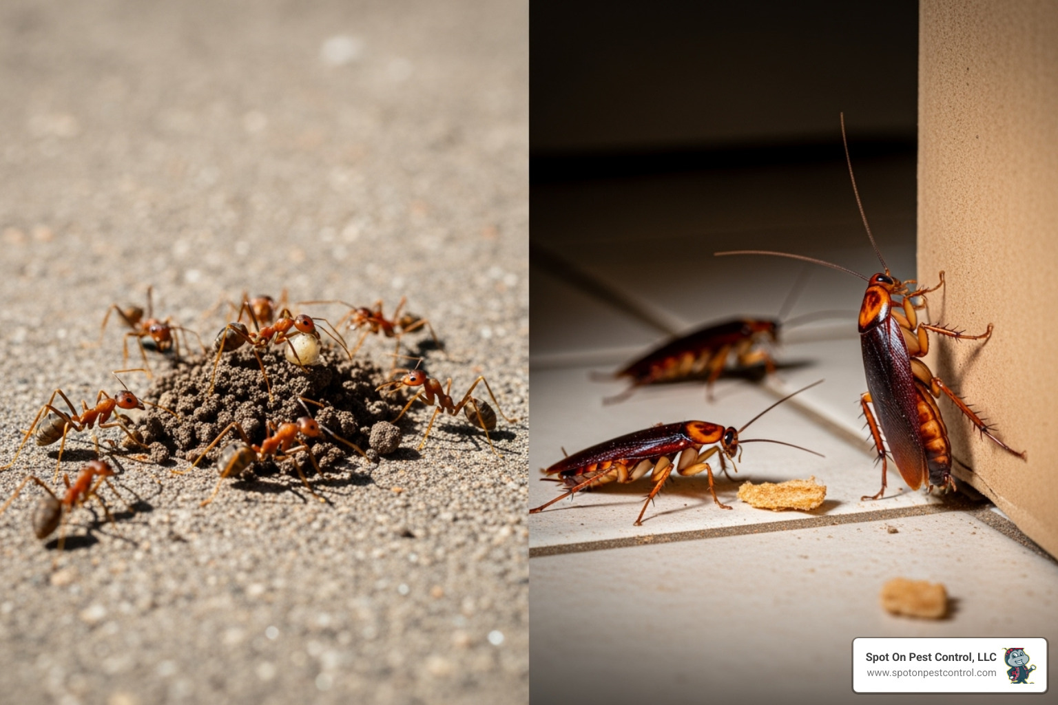 Common Lufkin pests like fire ants and cockroaches - 24 hour pest control lufkin tx