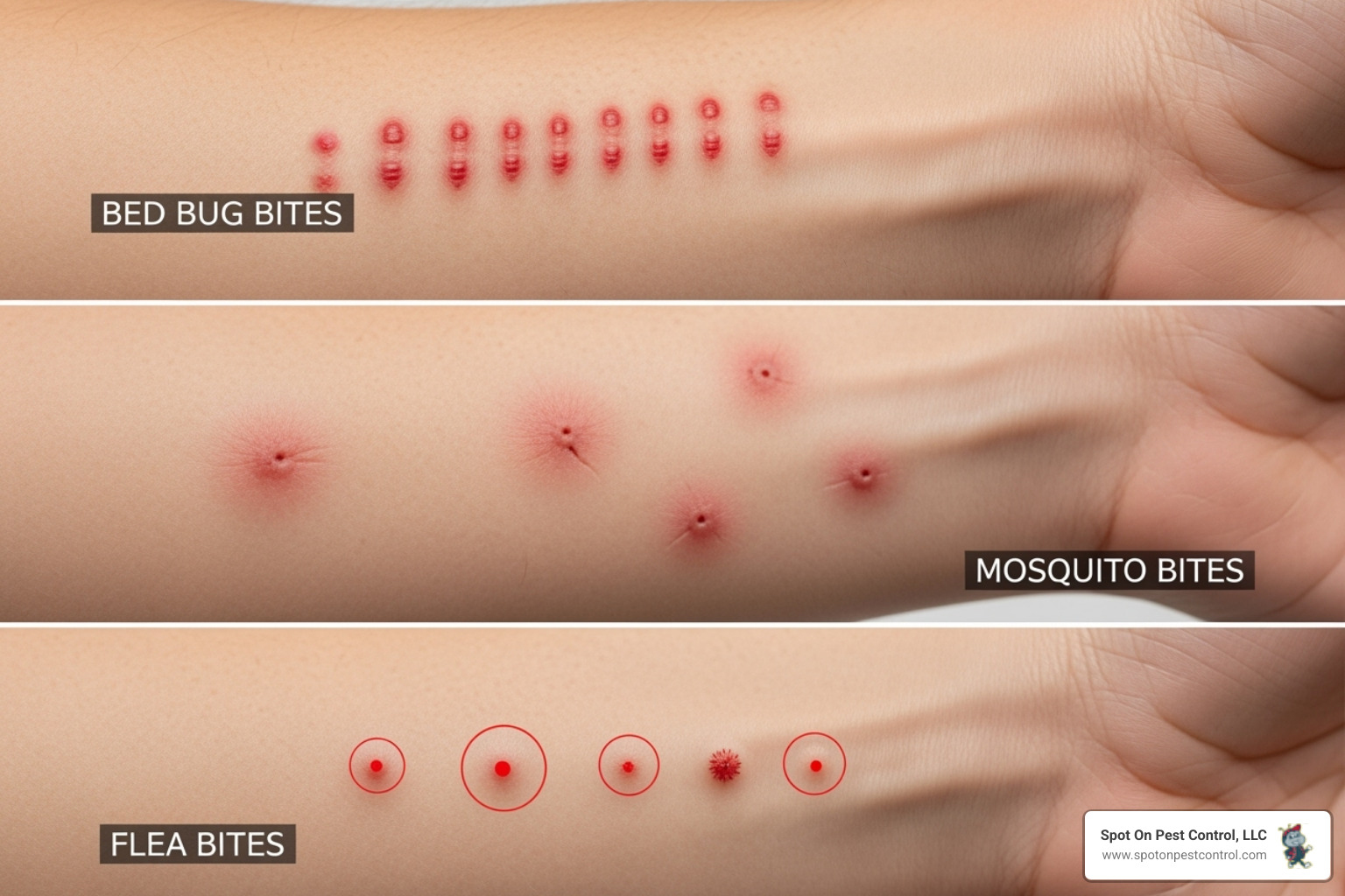 Bed bug bites vs. mosquito and flea bites - bed bug treatment lufkin tx