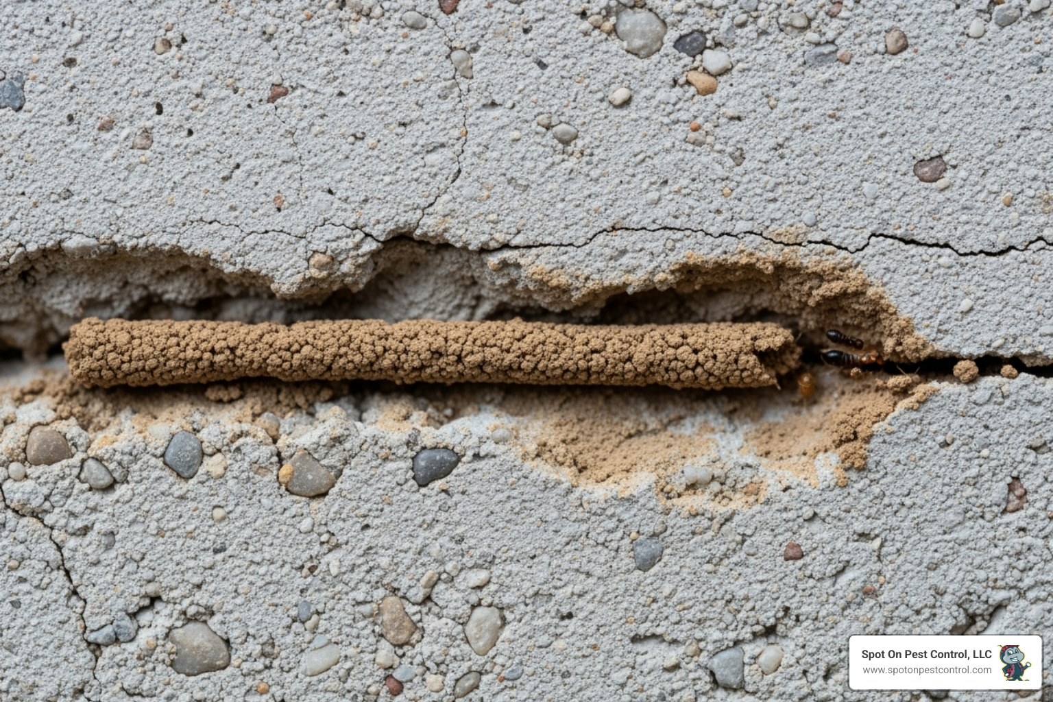 subtle termite damage, such as mud tubes on a home's foundation. - pest control maintenance plan