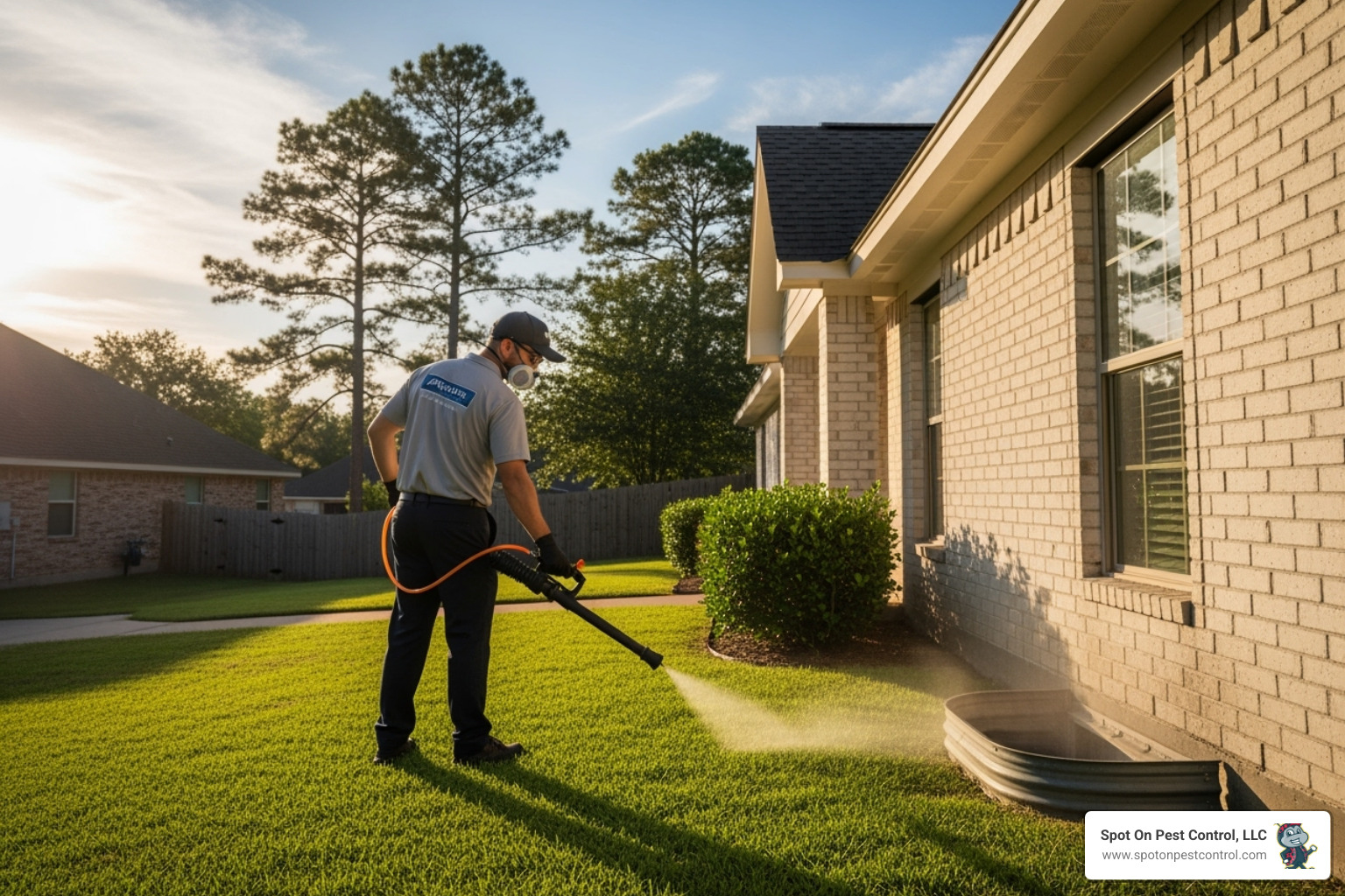 Spot On Pest Control, LLC logo with phone number (936) 398-8381 - pest control huntington tx Spot On Pest Control, LLC logo with phone number (936) 398-8381 - pest control huntington tx