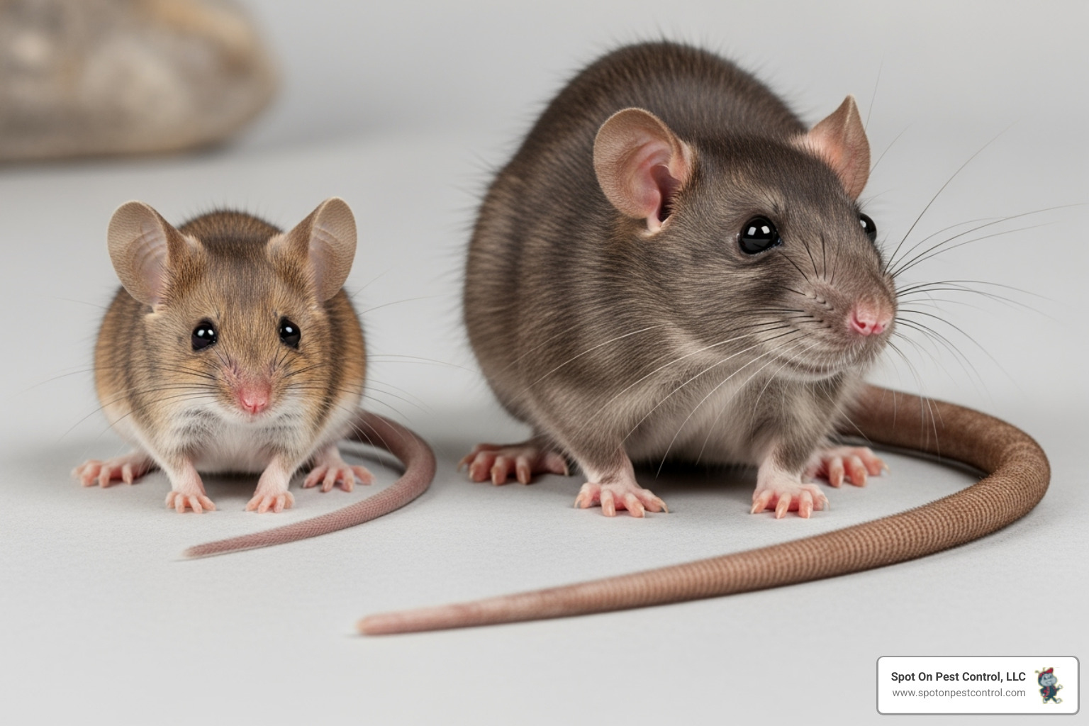 image comparing a house mouse and a roof rat side-by-side - rodent control lufkin tx image comparing a house mouse and a roof rat side-by-side - rodent control lufkin tx