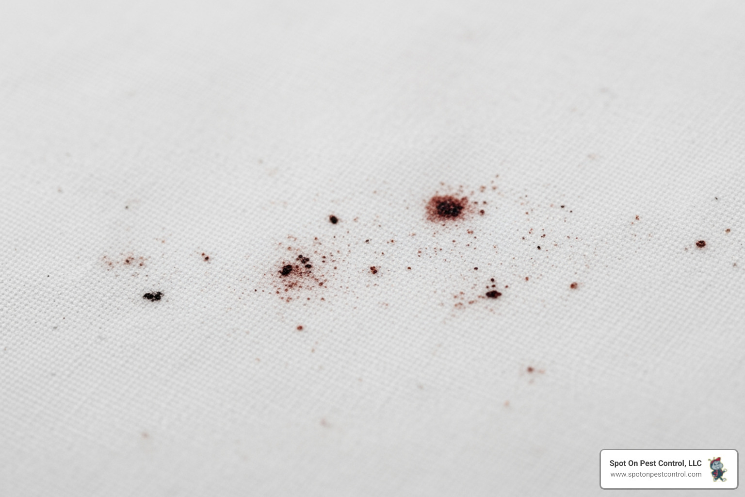 reddish-brown fecal spots on a bed sheet - bed bug exterminator crockett tx reddish-brown fecal spots on a bed sheet - bed bug exterminator crockett tx