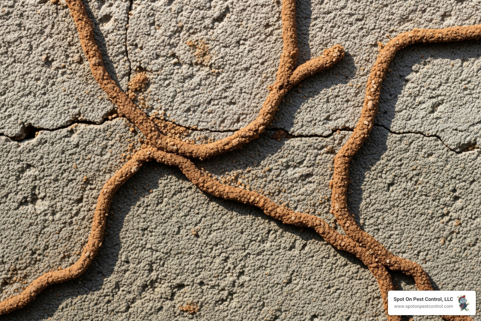Termite mud tubes on a concrete foundation - termite inspection lufkin tx Termite mud tubes on a concrete foundation - termite inspection lufkin tx
