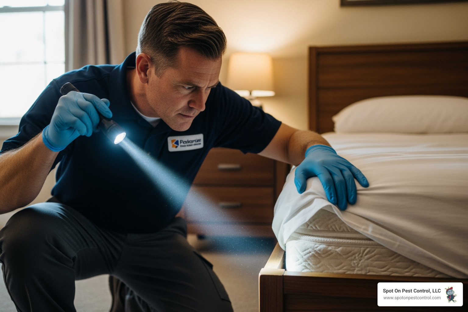 pest control professional conducting an inspection - bed bug removal trinity tx pest control professional conducting an inspection - bed bug removal trinity tx