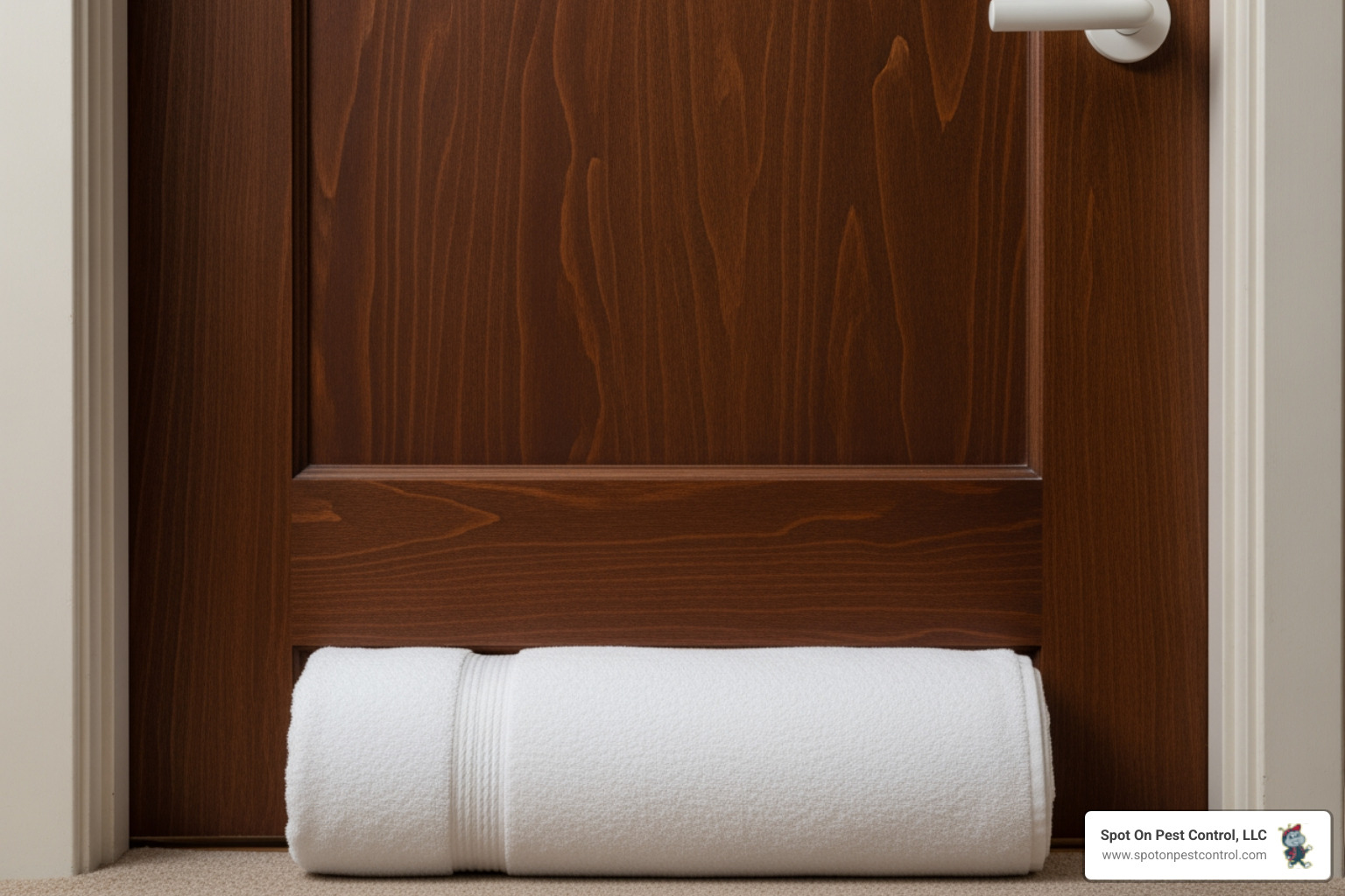 closed door with a towel underneath - emergency exterminator livingston tx