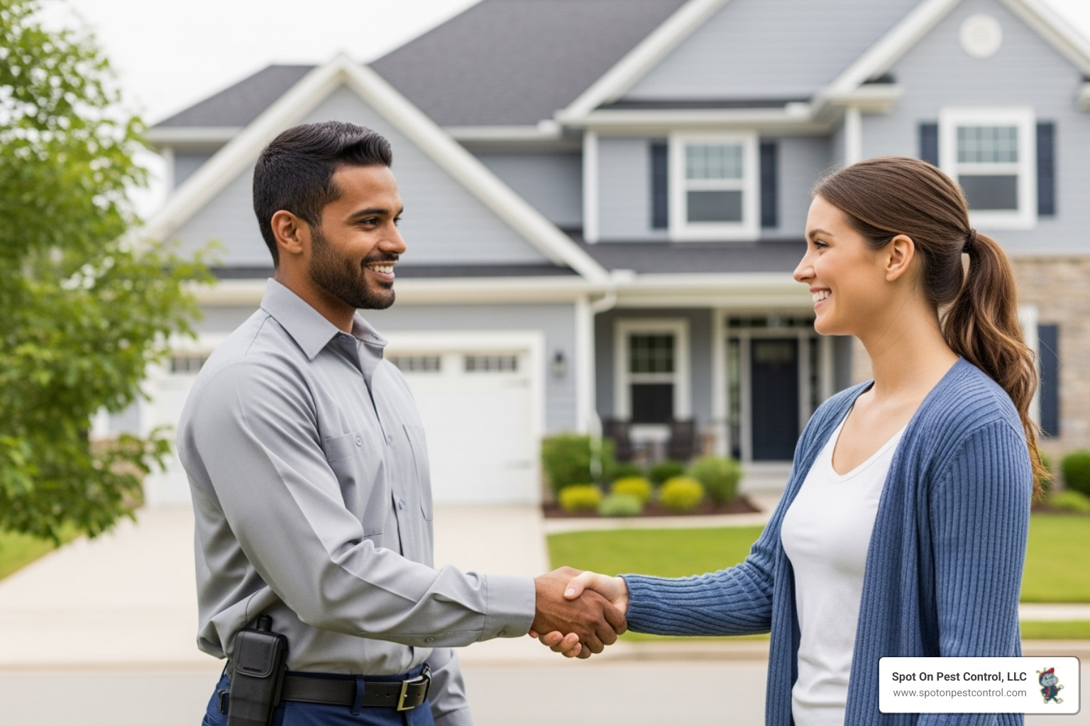 Spot On Pest Control LLC logo with tagline Your Trusted Partner in Pest Management - best pest control livingston tx