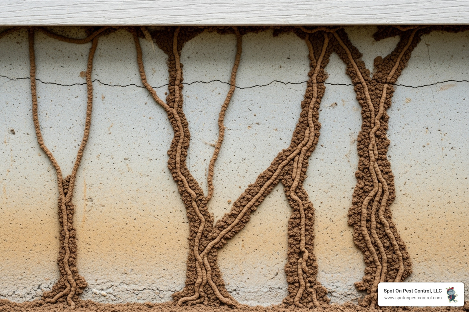 subterranean termite mud tubes on a home's foundation - best pest control hudson tx