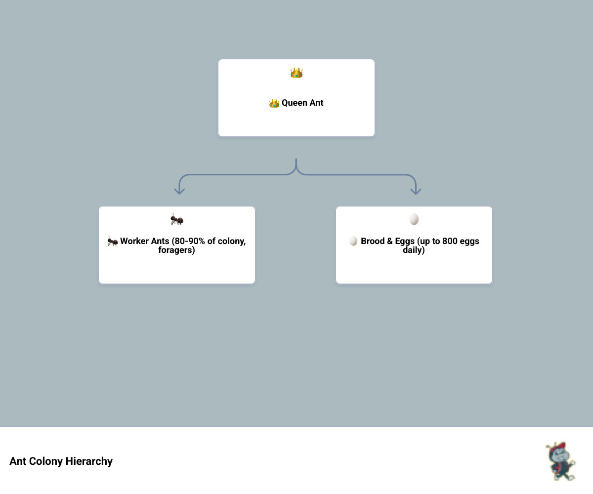 ant colony hierarchy infographic showing queen, worker ants, brood, and pheromone trail system - how to prevent ants from ant colony hierarchy infographic showing queen, worker ants, brood, and pheromone trail system - how to prevent ants from
