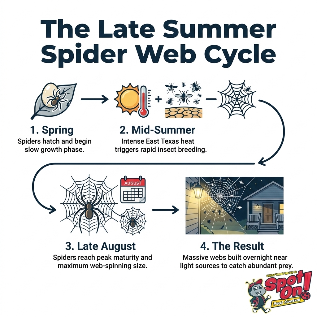 The Late Summer Spider Web Cycle