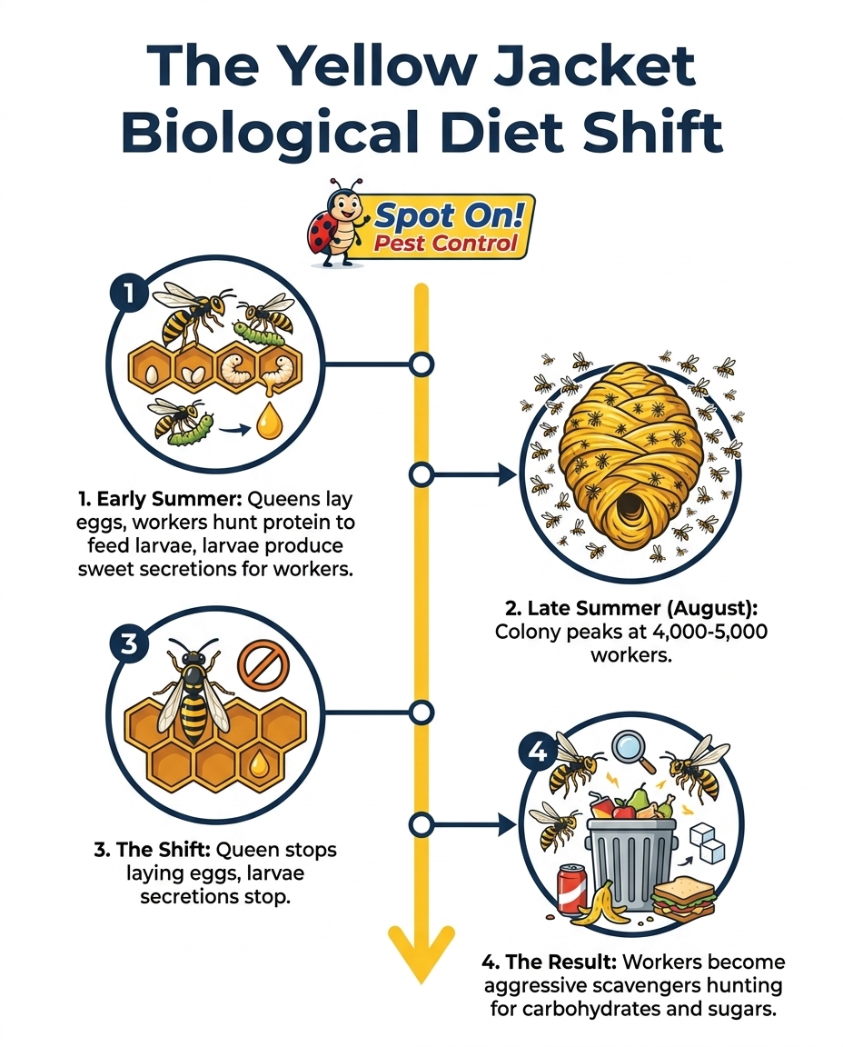 The Yellow Jacket Biological Diet Shift