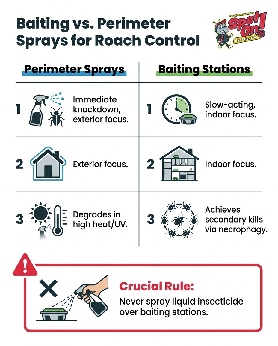 Baiting vs. Perimeter Sprays for Roach Control