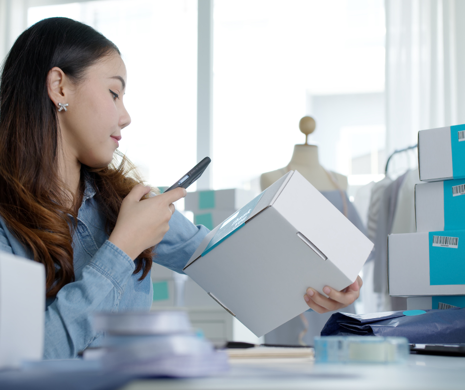 image of a user interacting with the software on a laptop (for a productivity tools business)