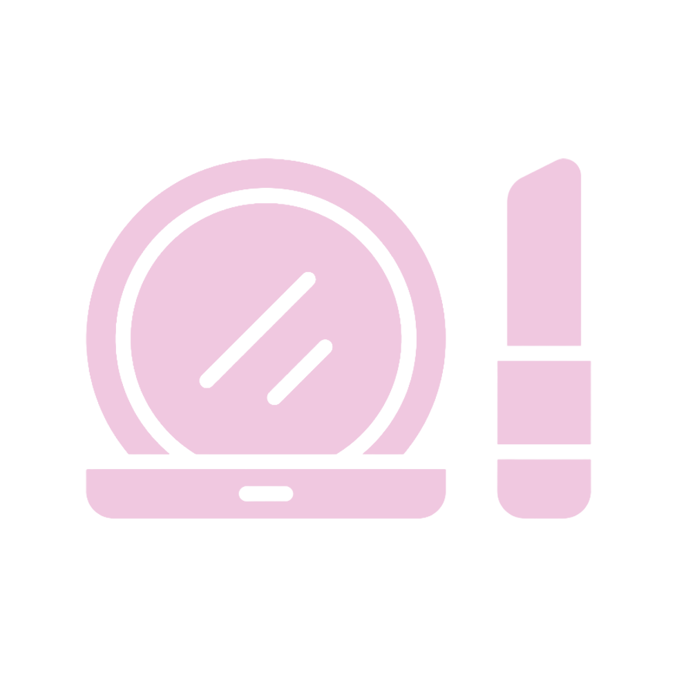 Line art icon of a tube of lipstick.