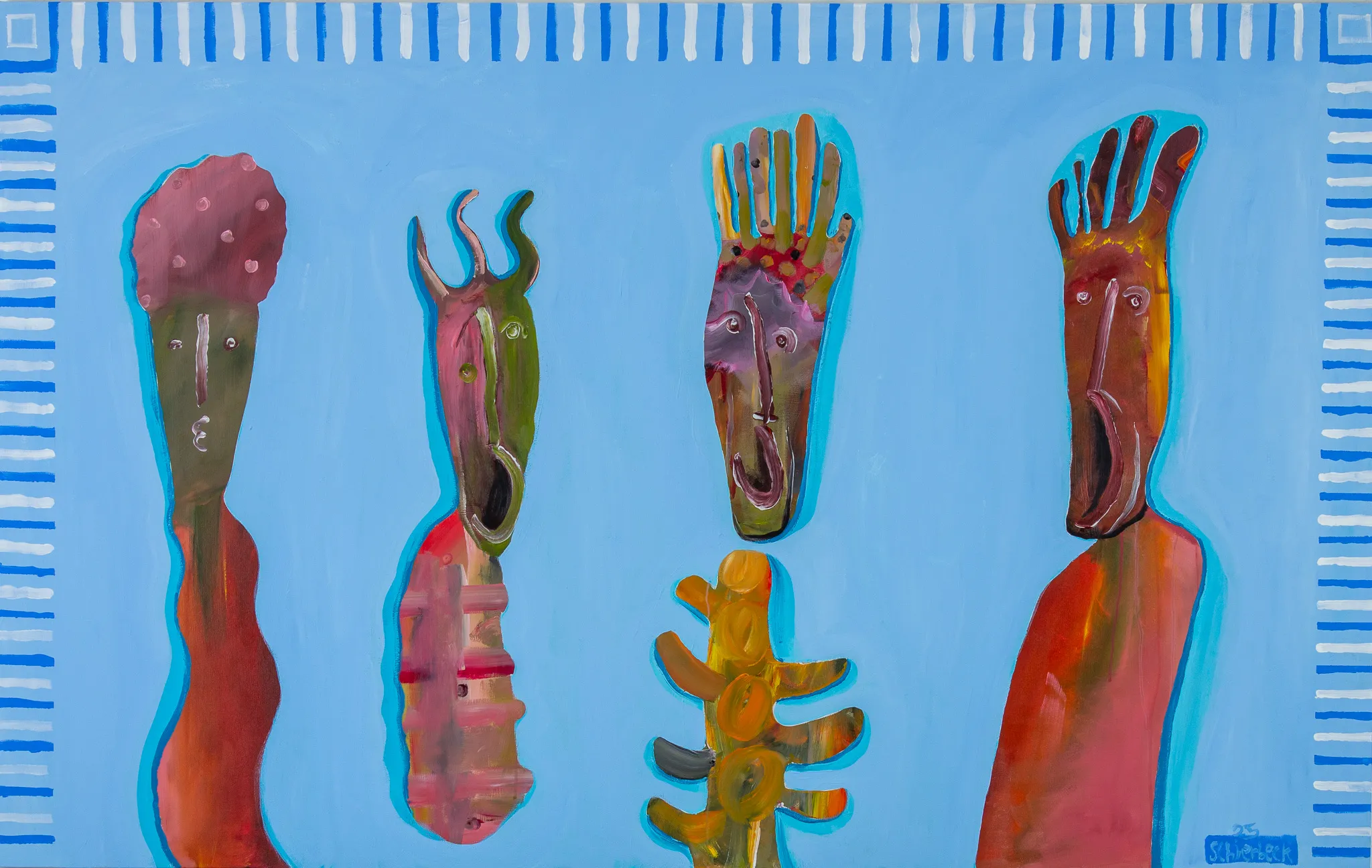 "sladre kaellinger", by Ulrik Schjerbeck, acryllic on canvas, 2025