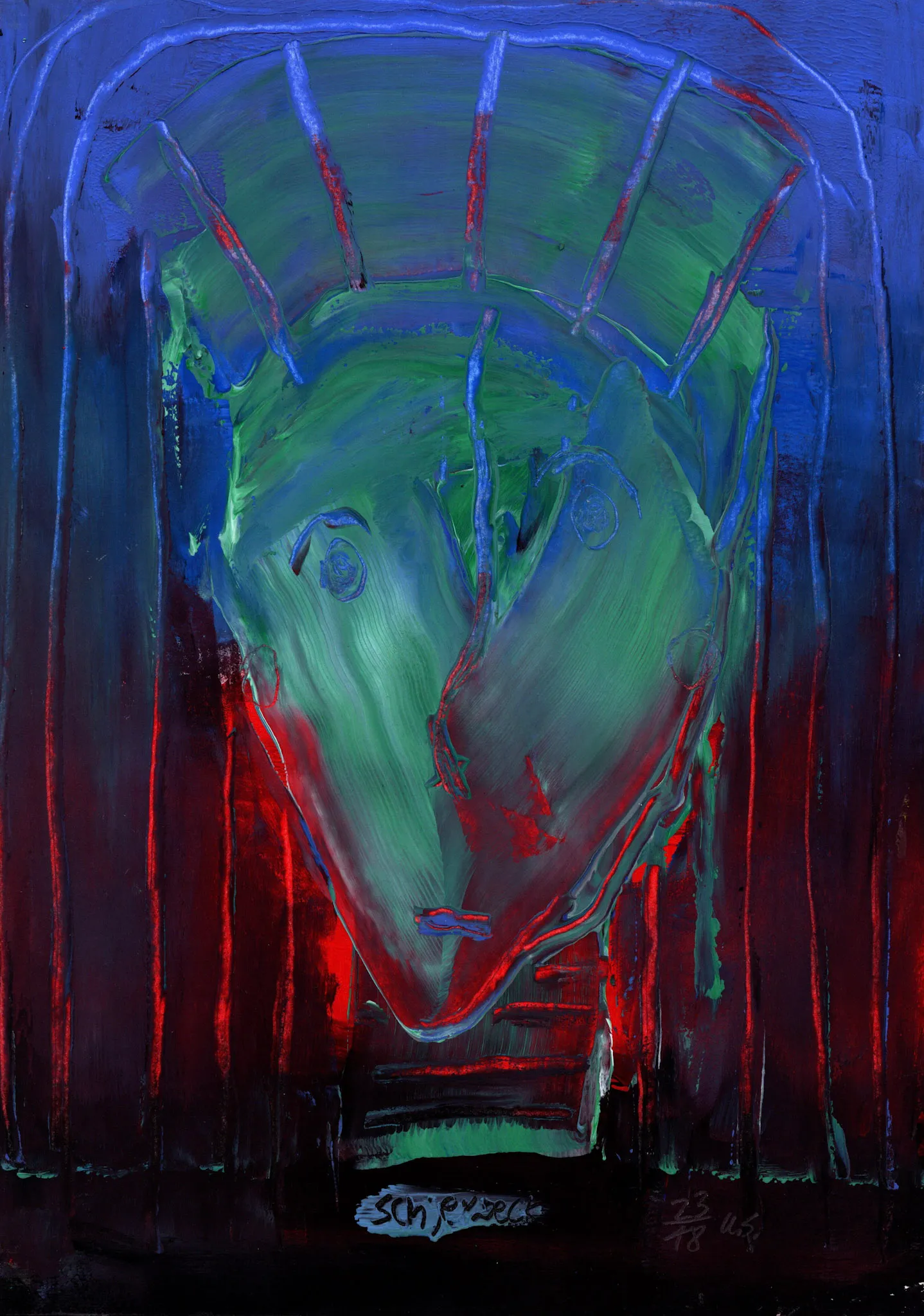 "kuk kuk", No. 23 of 48, by Ulrik Schjerbeck, ink on paper, 2025