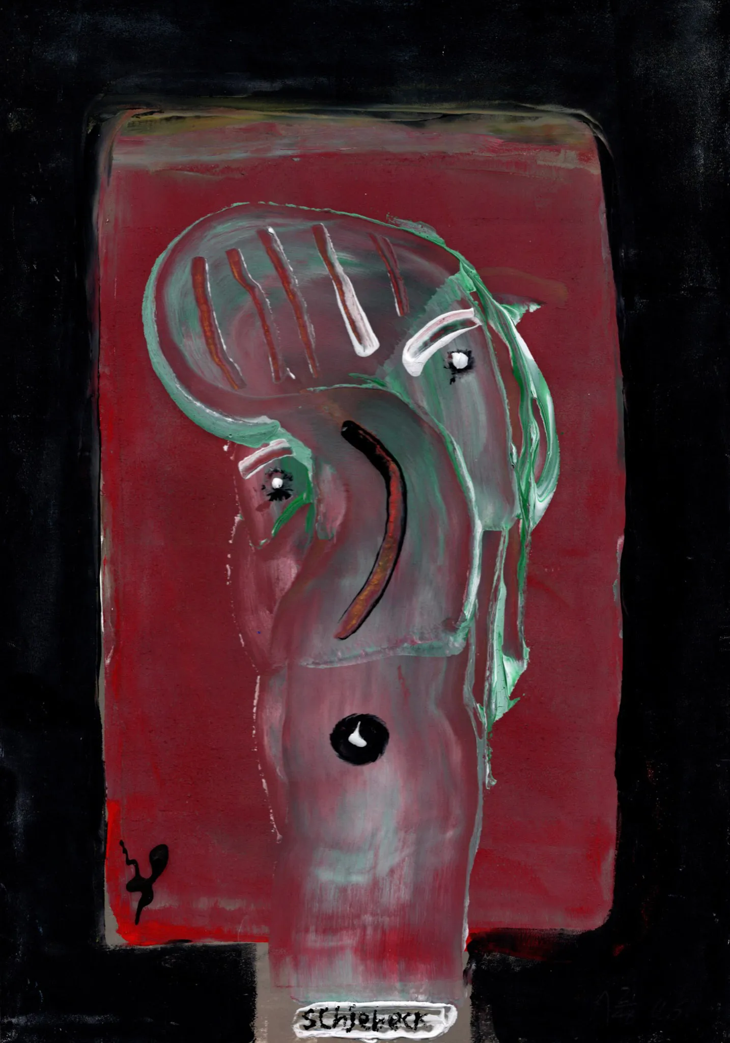 "kuk kuk", No. 21 of 48, by Ulrik Schjerbeck, ink on paper, 2025