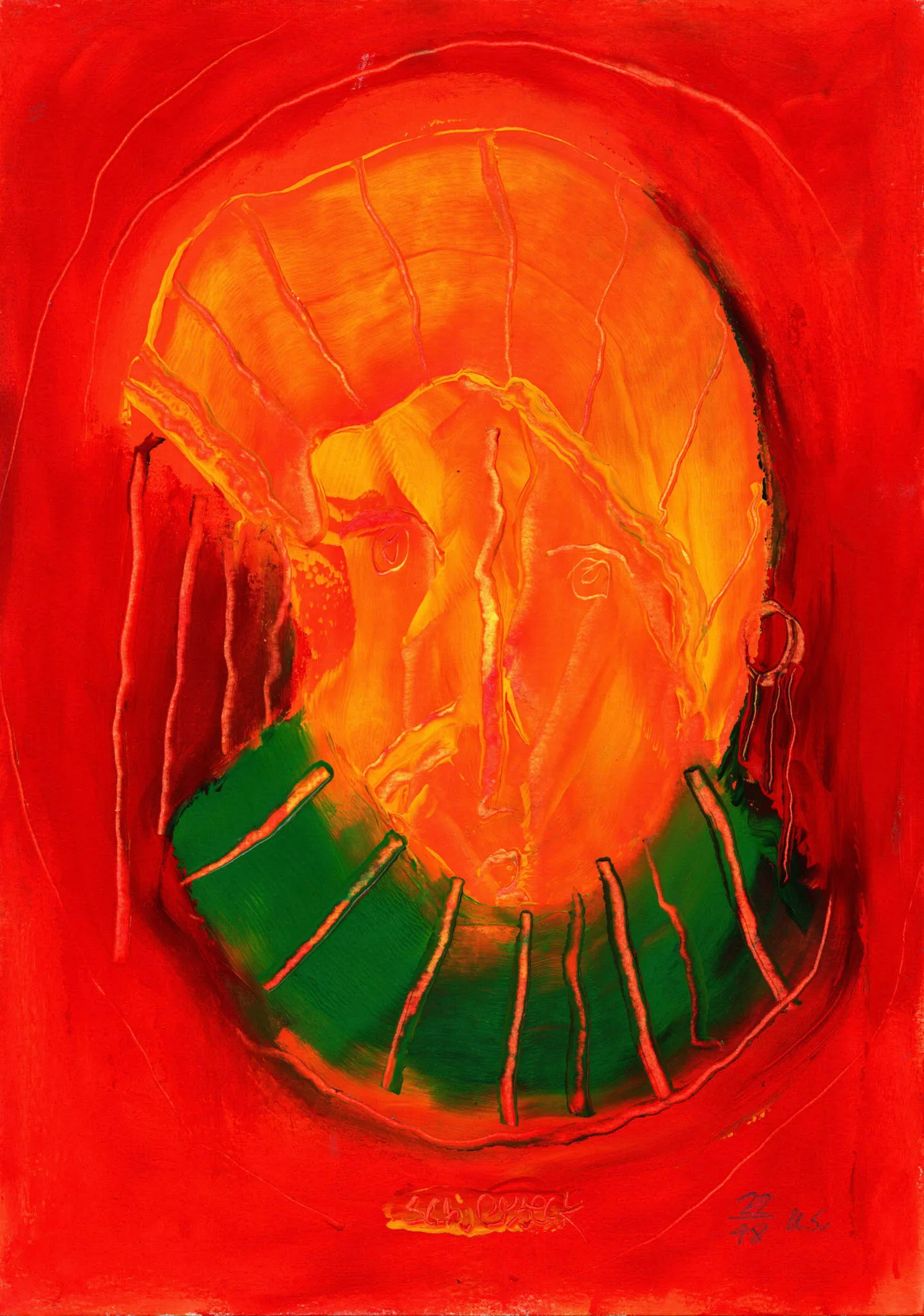 "kuk kuk", No. 22 of 48, by Ulrik Schjerbeck, ink on paper, 2025