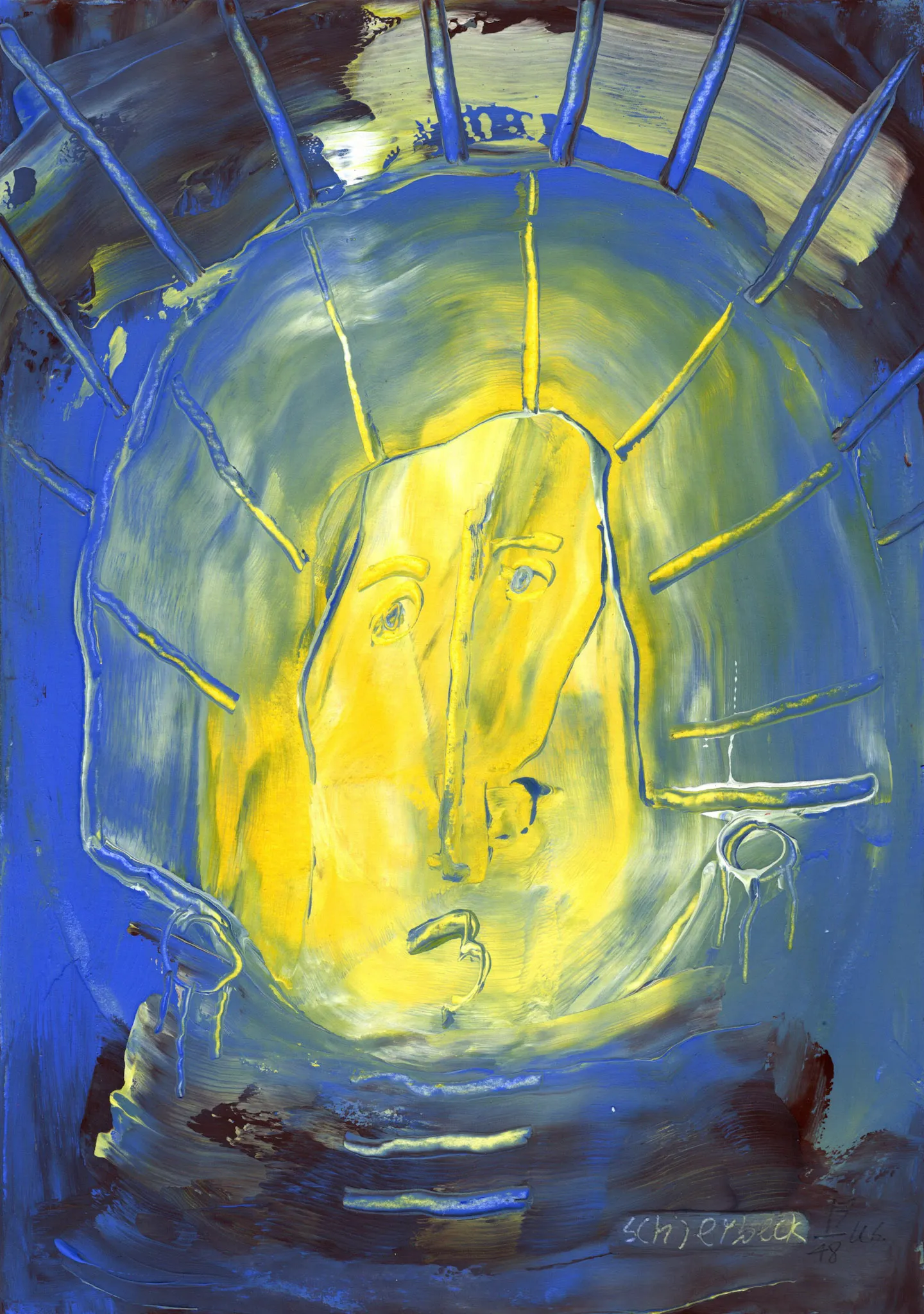 "kuk kuk", No. 17 of 48, by Ulrik Schjerbeck, ink on paper, 2025