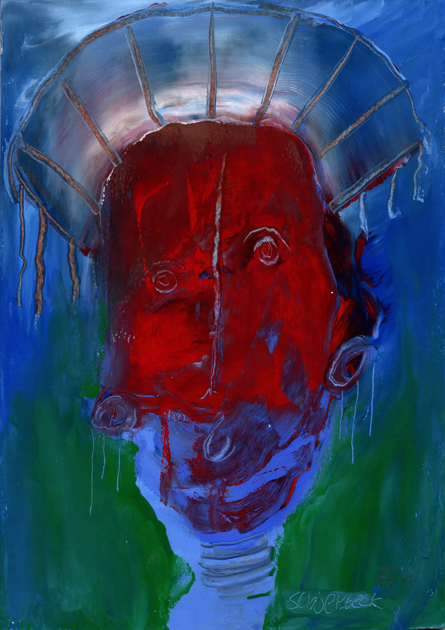 "kuk kuk", No. 24 of 48, by Ulrik Schjerbeck, ink on paper, 2025