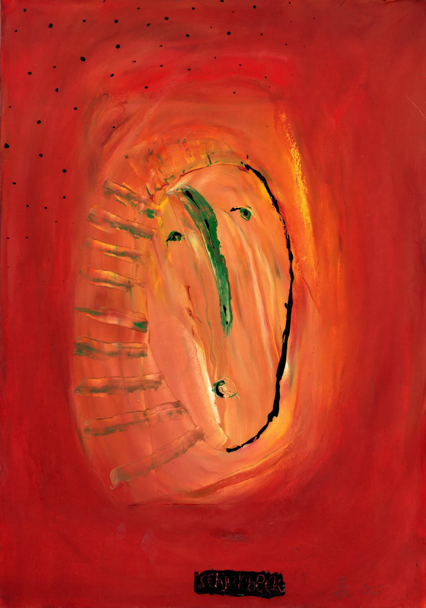 "kuk kuk", No. 8 of 48, by Ulrik Schjerbeck, ink on paper, 2025