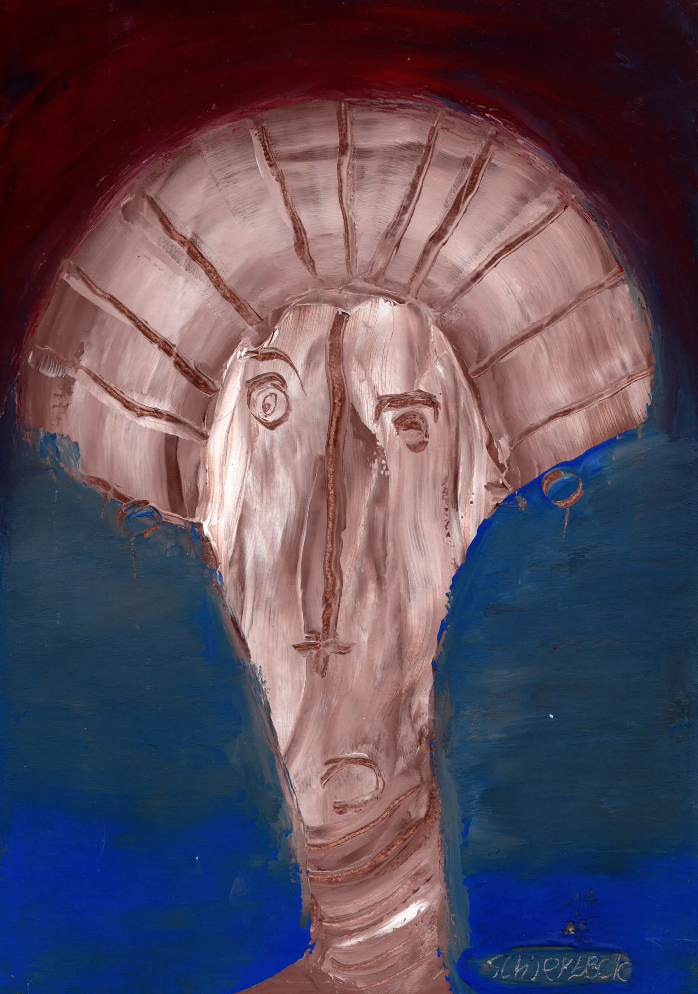 "kuk kuk", No. 14 of 48, by Ulrik Schjerbeck, ink on paper, 2025