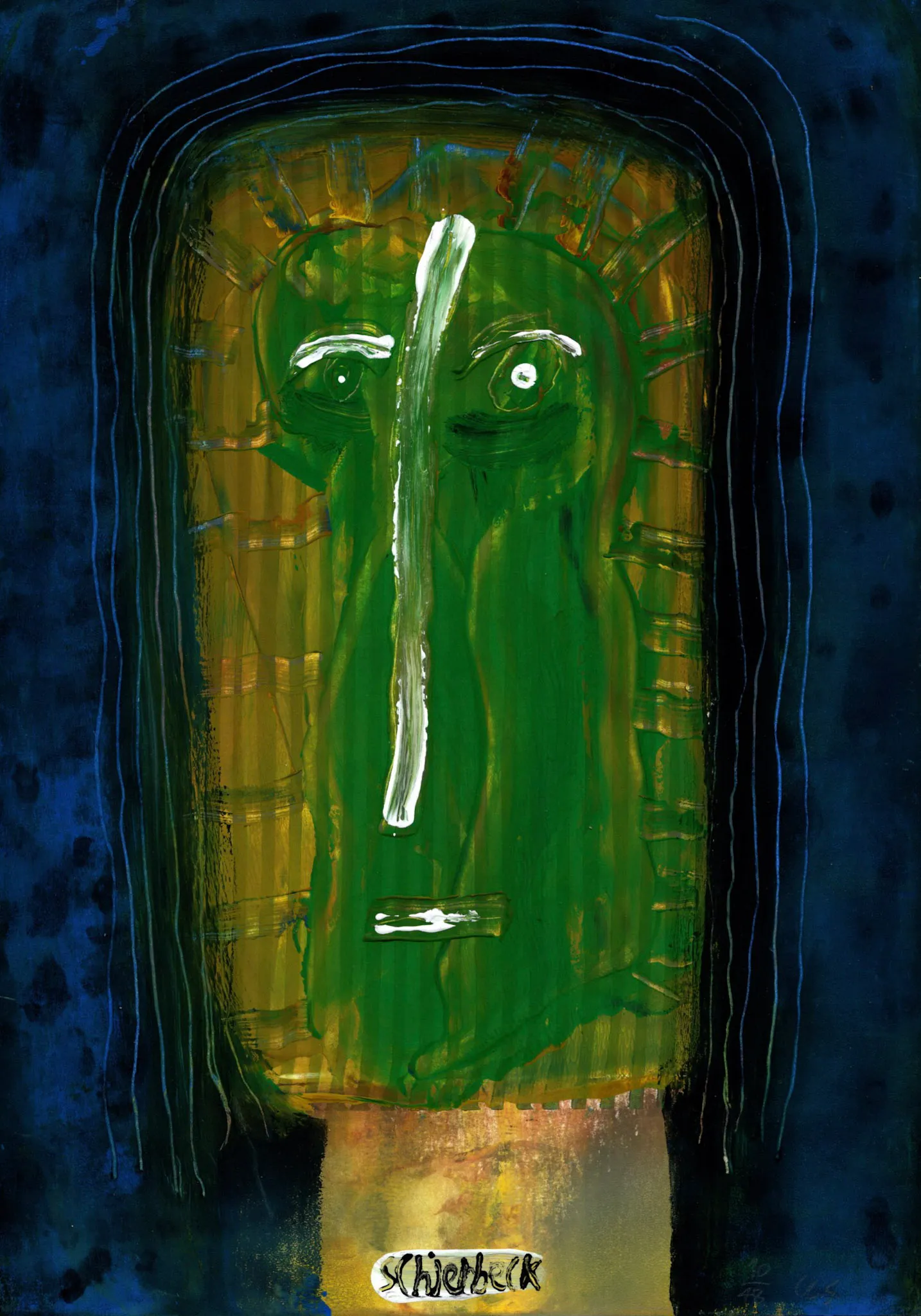 "kuk kuk", No. 10 of 48, by Ulrik Schjerbeck, ink on paper, 2025