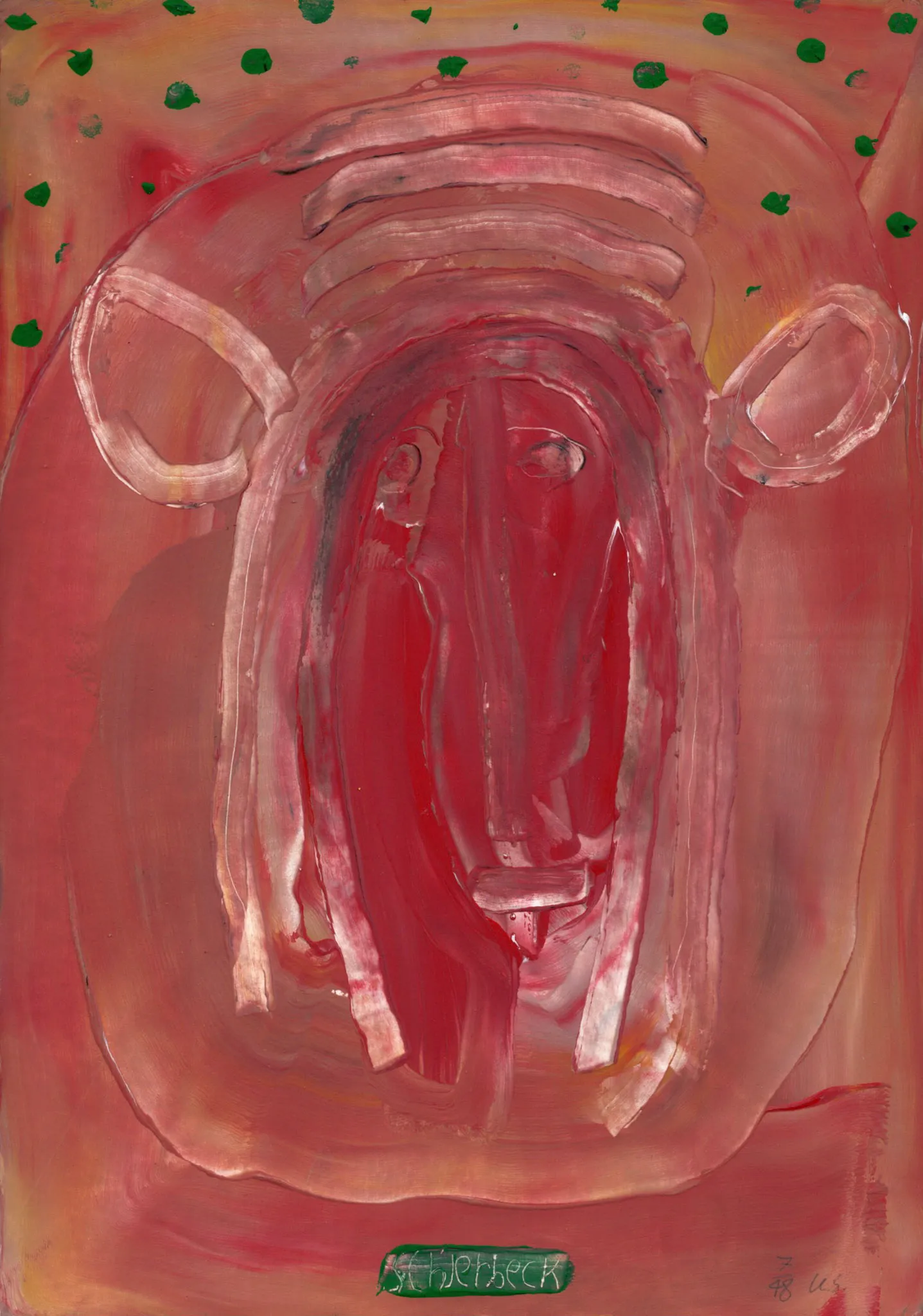 "kuk kuk", No. 7 of 48, by Ulrik Schjerbeck, ink on paper, 2025