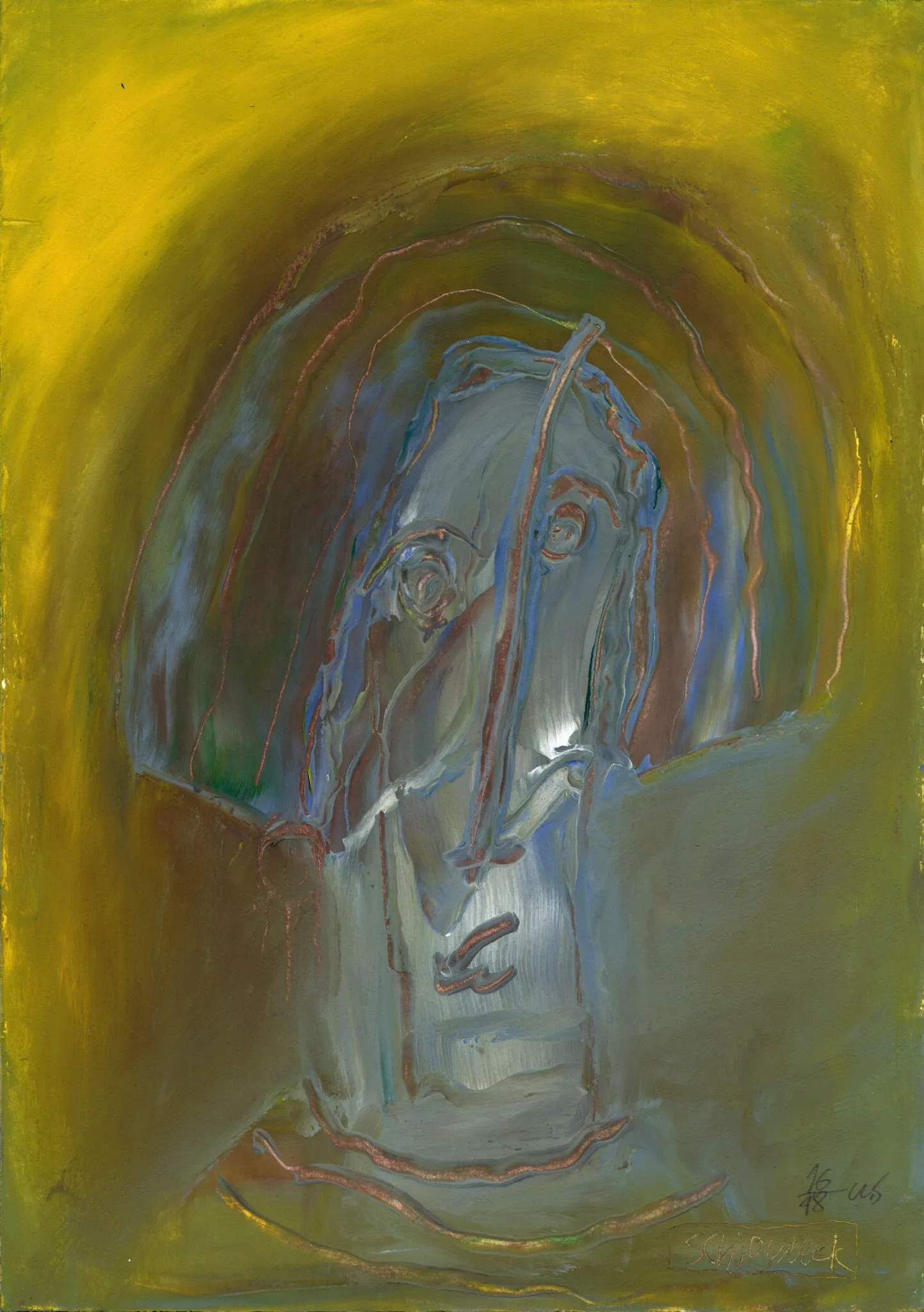 "kuk kuk", No. 16 of 48, by Ulrik Schjerbeck, ink on paper, 2025