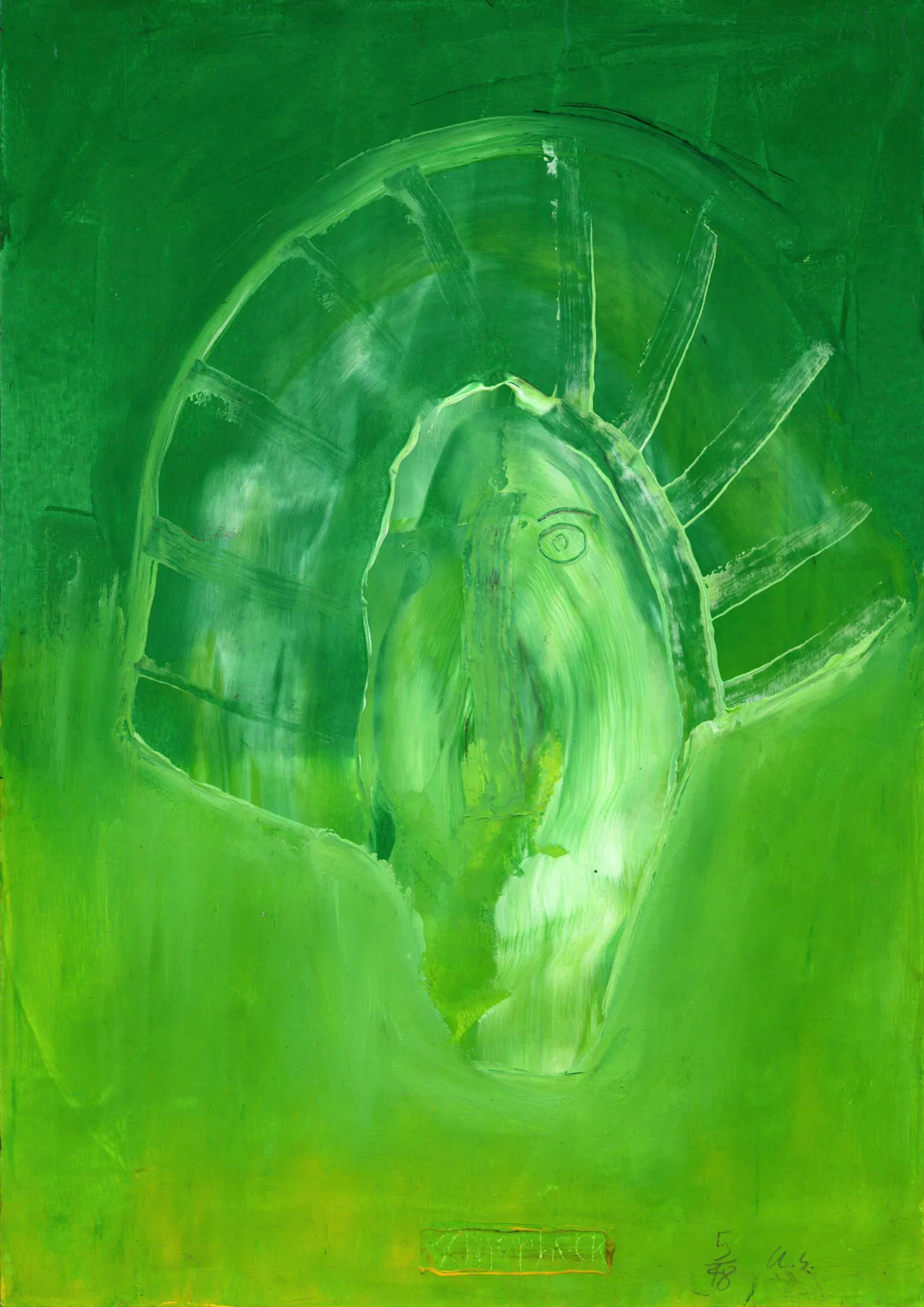 "kuk kuk", No. 5 of 48, by Ulrik Schjerbeck, ink on paper, 2025