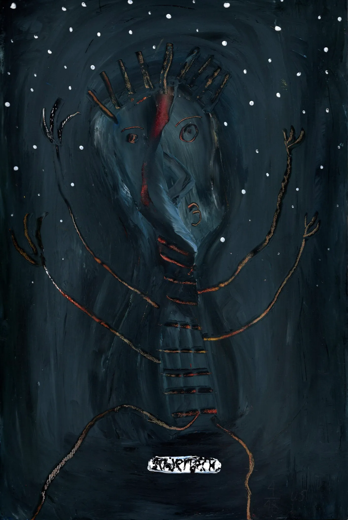 "kuk kuk", No. 4 of 48, by Ulrik Schjerbeck, ink on paper, 2025