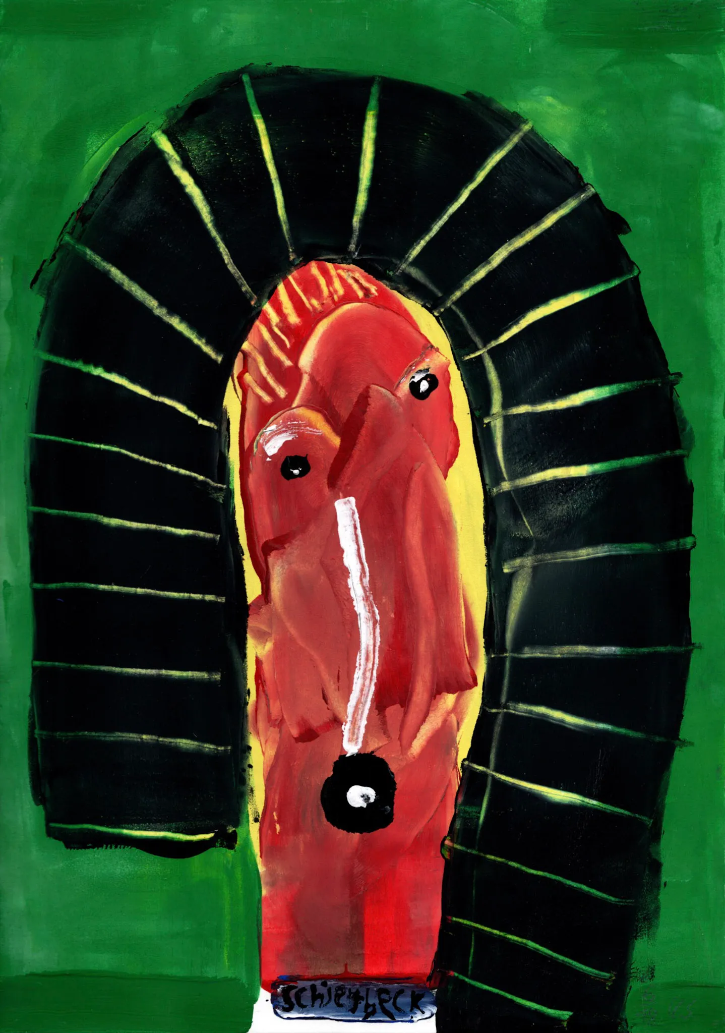 "kuk kuk", No. 6 of 48, by Ulrik Schjerbeck, ink on paper, 2025