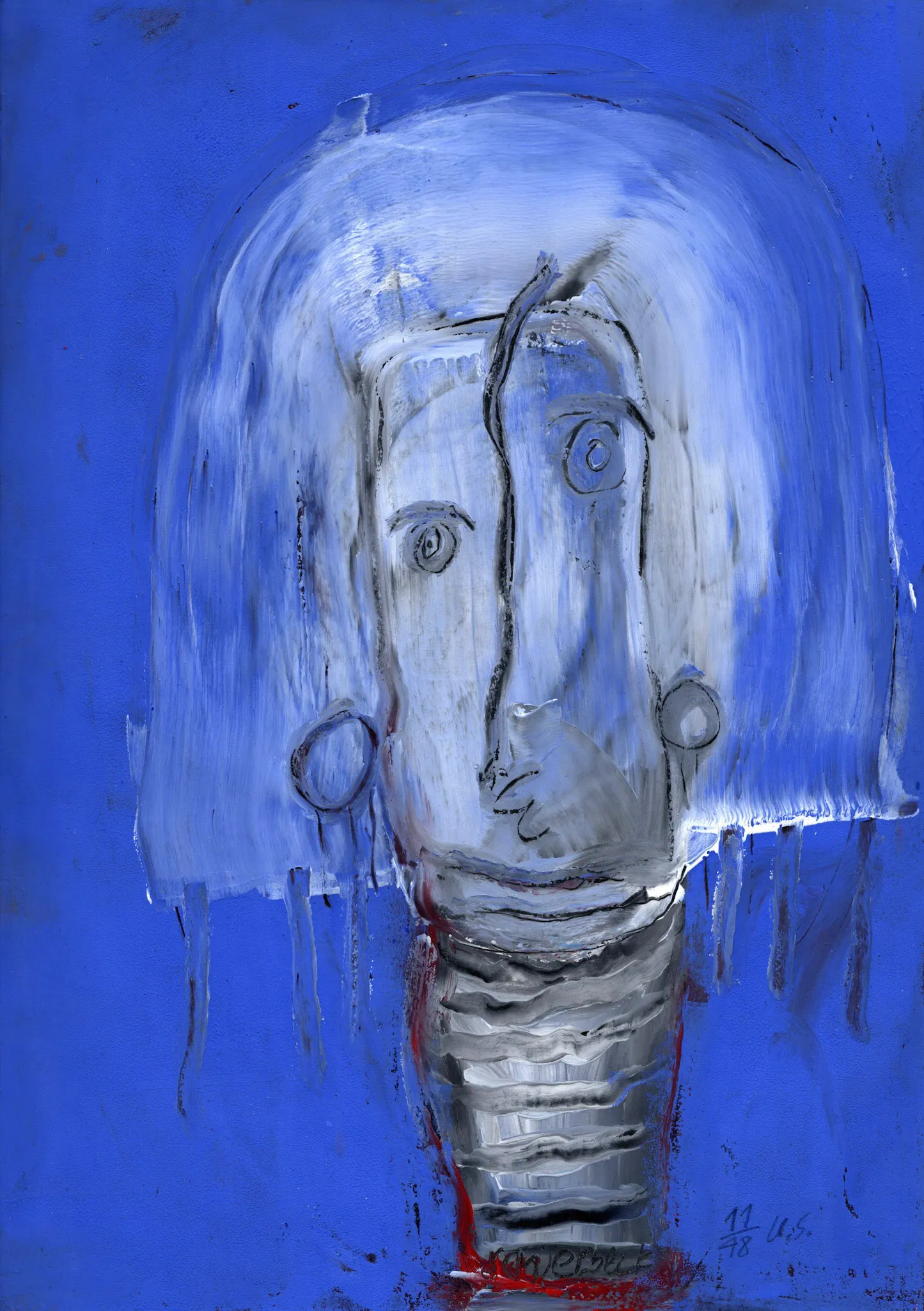 "kuk kuk", No. 11 of 48, by Ulrik Schjerbeck, ink on paper, 2025