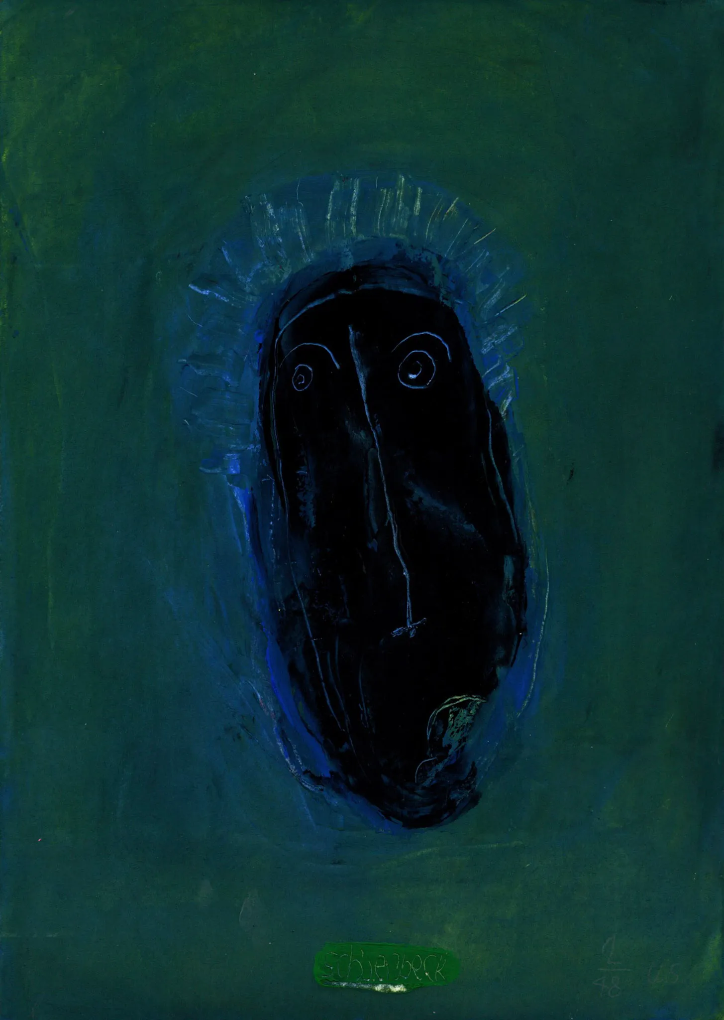 "kuk kuk", No. 2 of 48, by Ulrik Schjerbeck, ink on paper, 2025