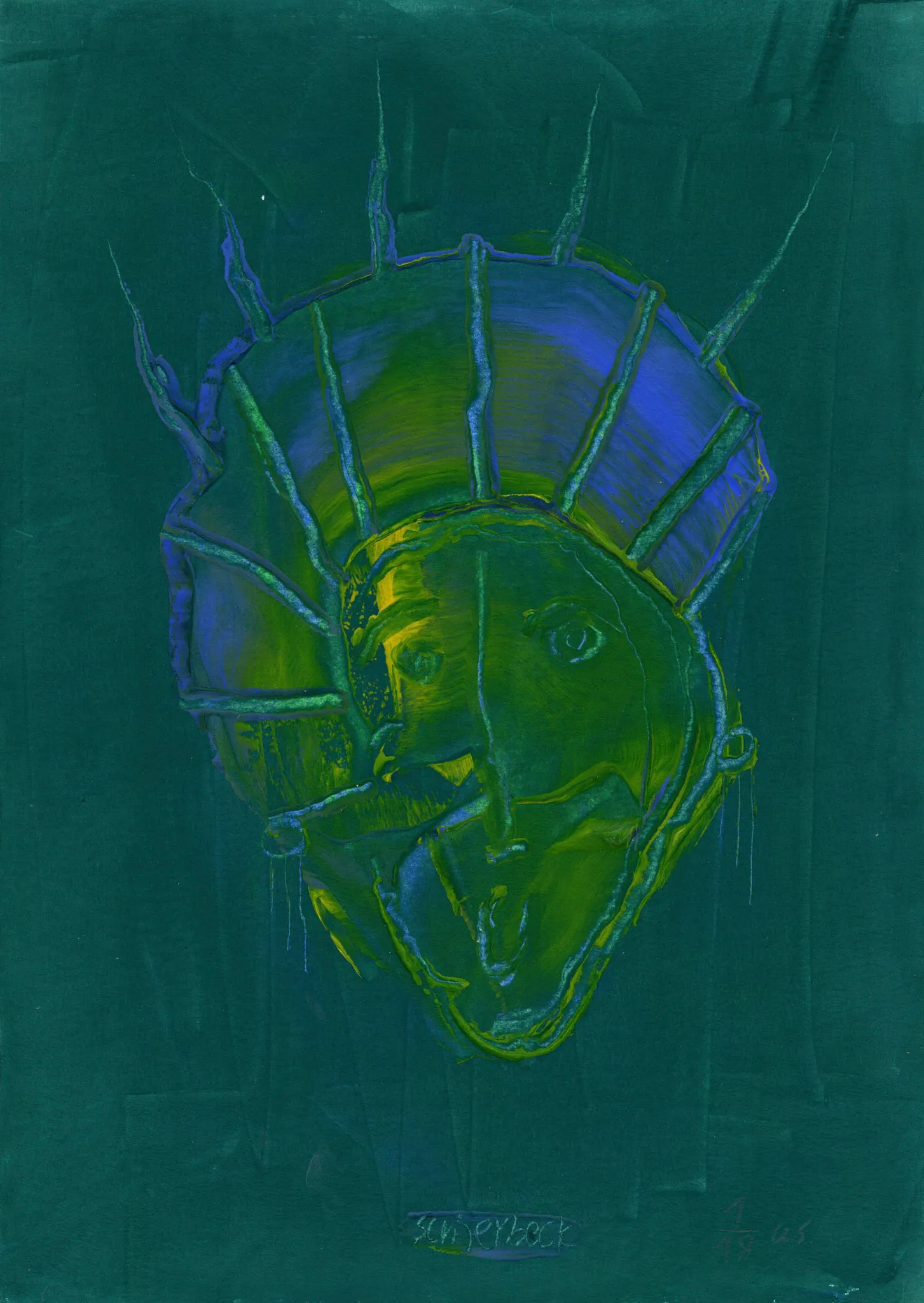 "kuk kuk", No. 43 of 48, by Ulrik Schjerbeck, ink on paper, 2025