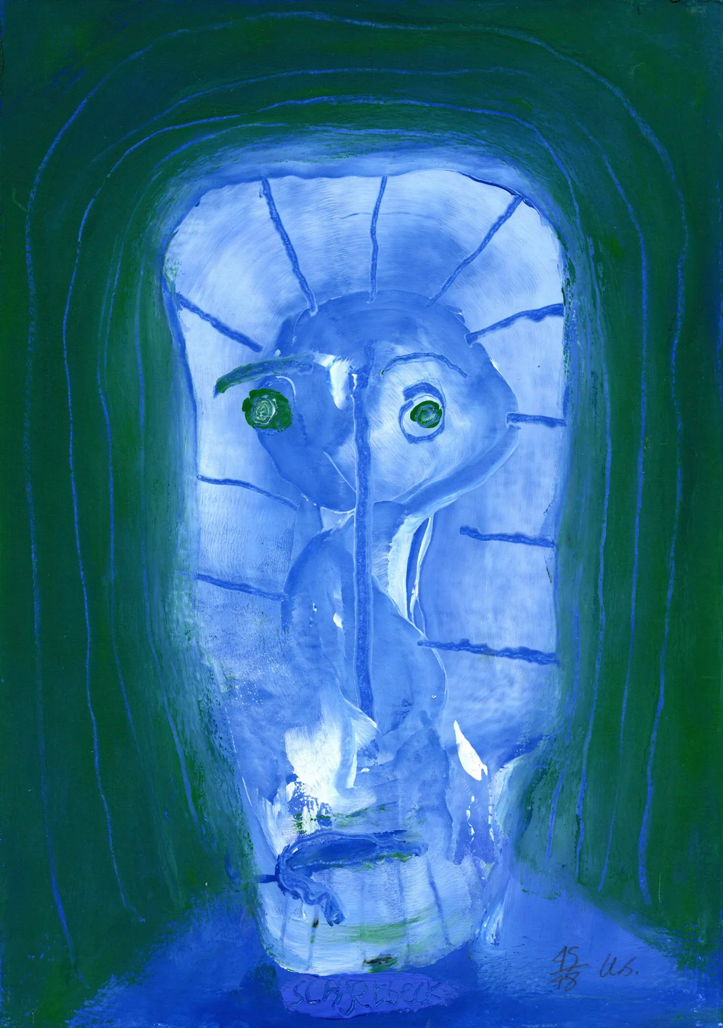 "kuk kuk", No. 45 of 48, by Ulrik Schjerbeck, ink on paper, 2025