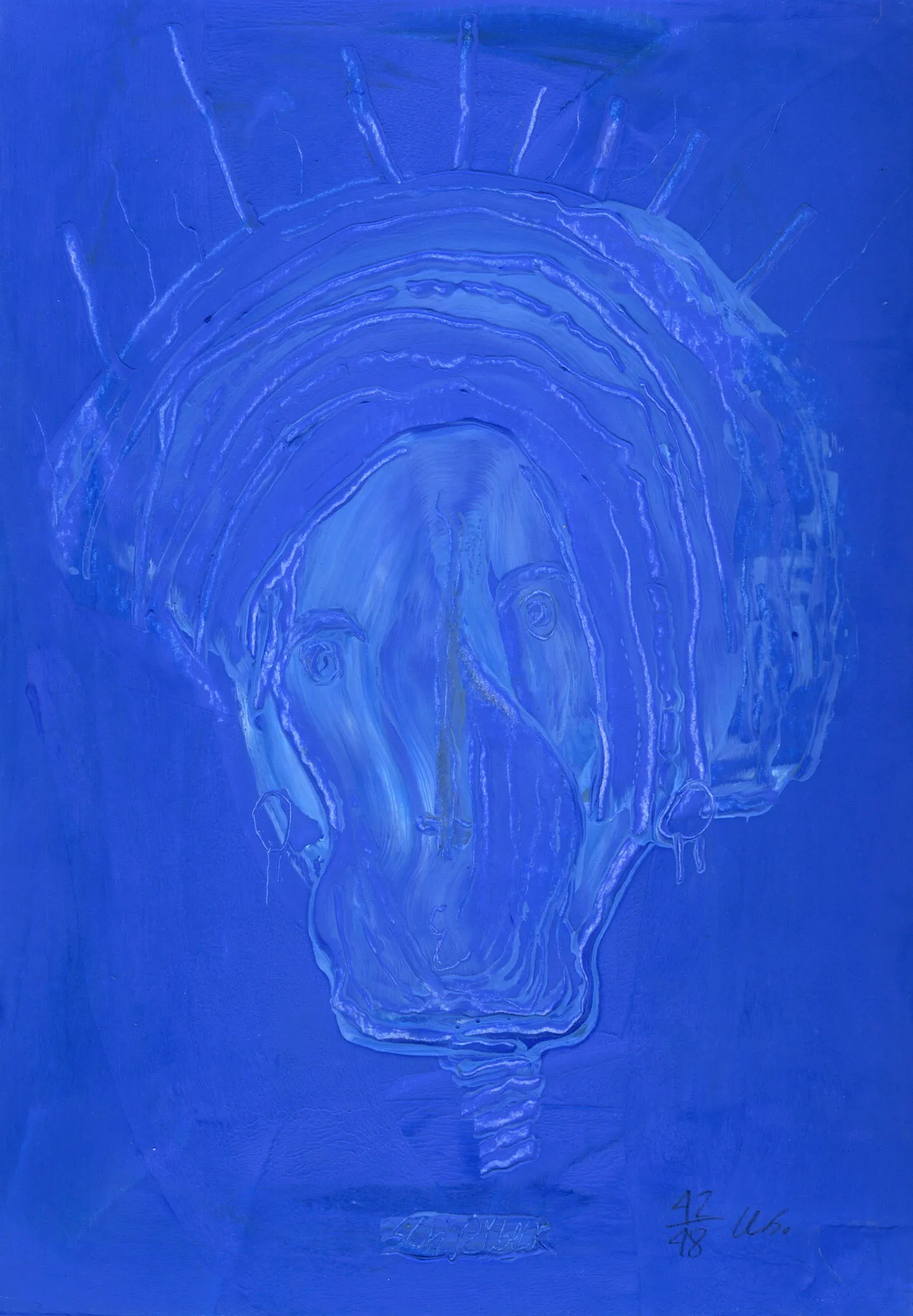 "kuk kuk", No. 42 of 48, by Ulrik Schjerbeck, ink on paper, 2025