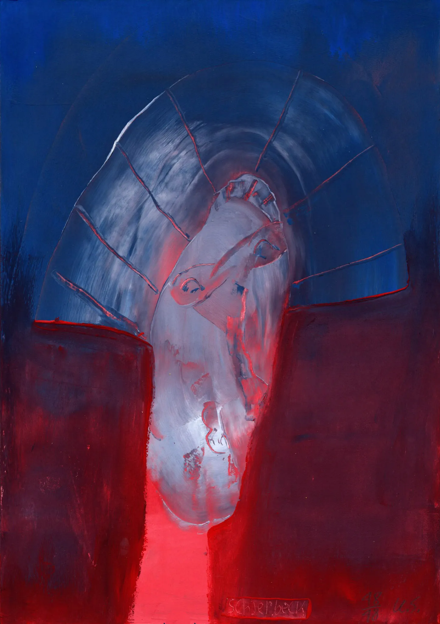 "kuk kuk", No. 48 of 48, by Ulrik Schjerbeck, ink on paper, 2025