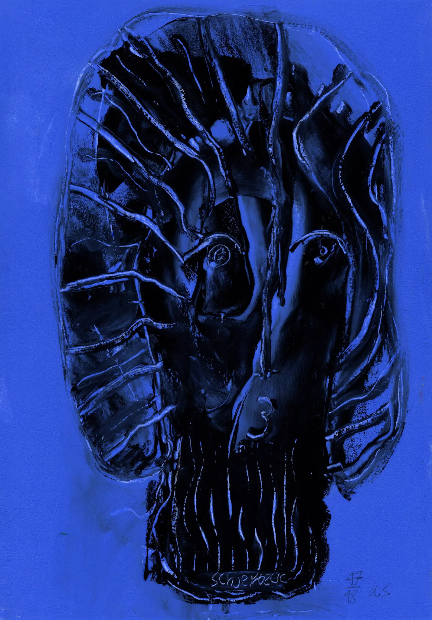 "kuk kuk", No. 47 of 48, by Ulrik Schjerbeck, ink on paper, 2025